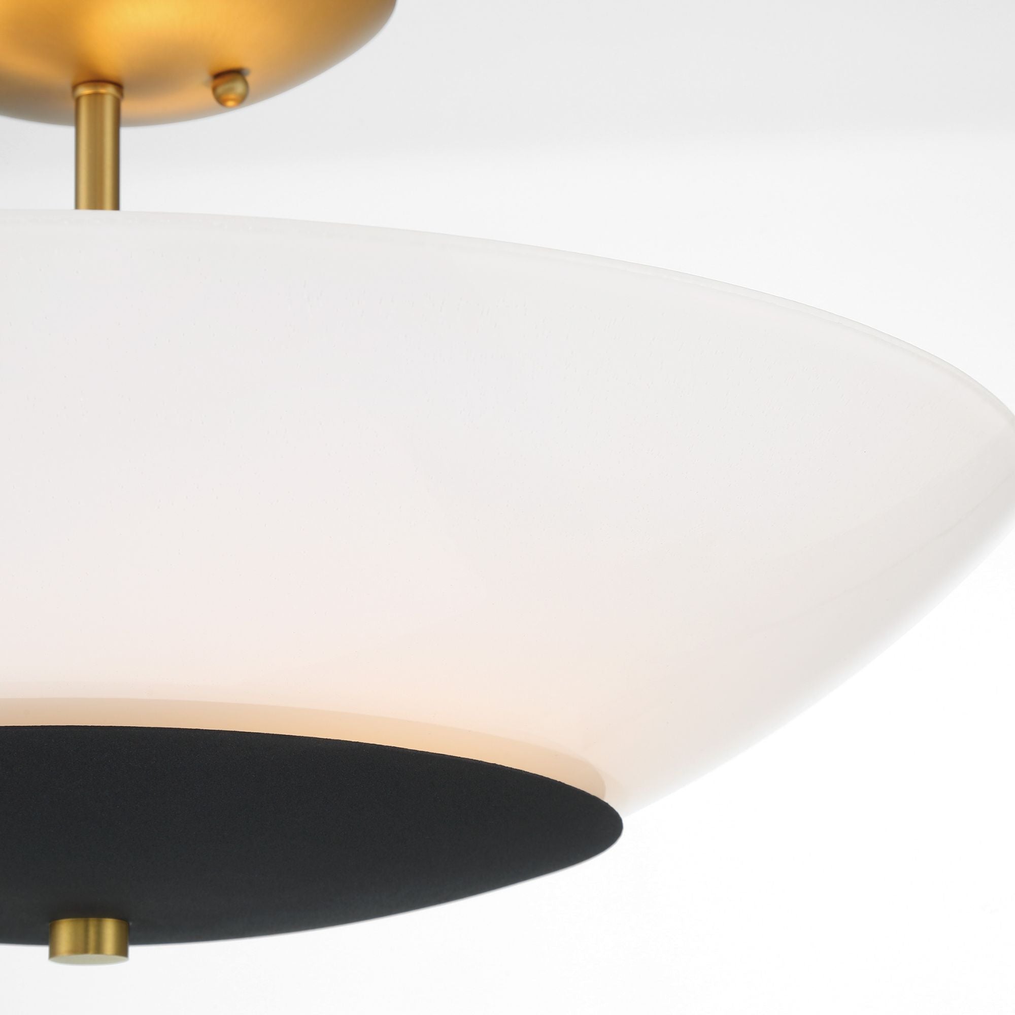 Bax 19" 3-Light Semi-Flush Mount, Sand Coal & Soft Brass Finish