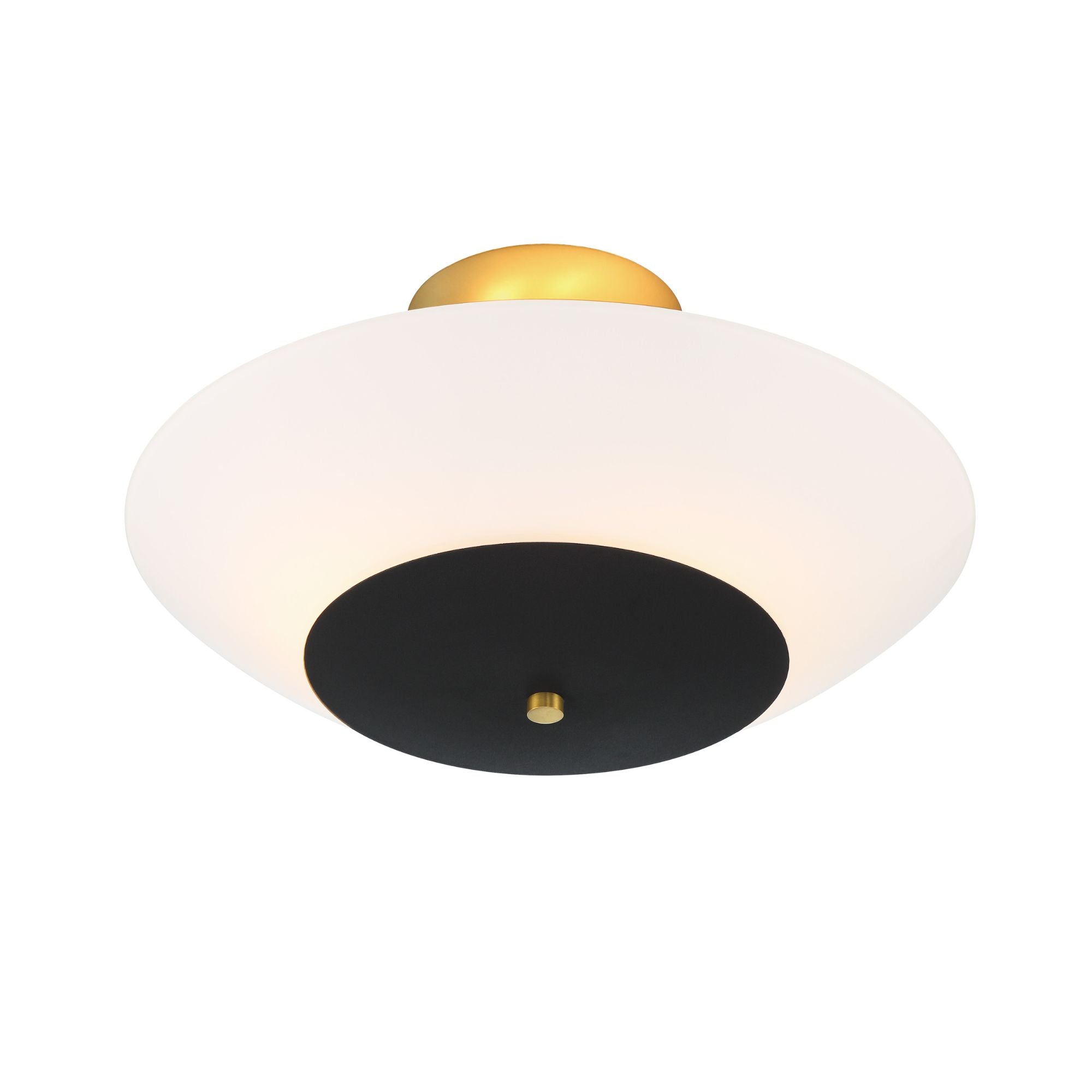 Bax 19" 3-Light Semi-Flush Mount, Sand Coal & Soft Brass Finish