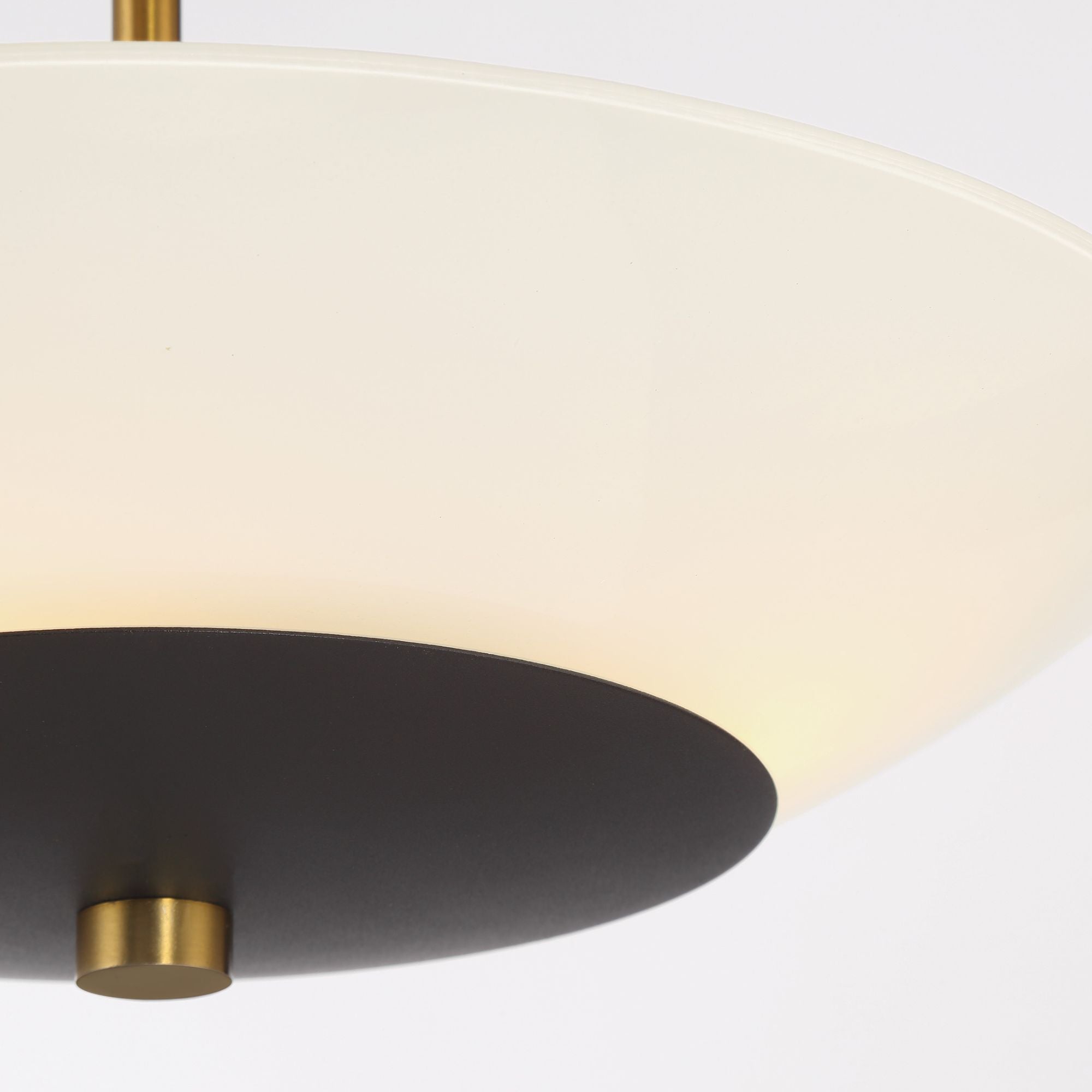 Bax 14" 3-Light Semi-Flush Mount, Sand Coal & Soft Brass Finish