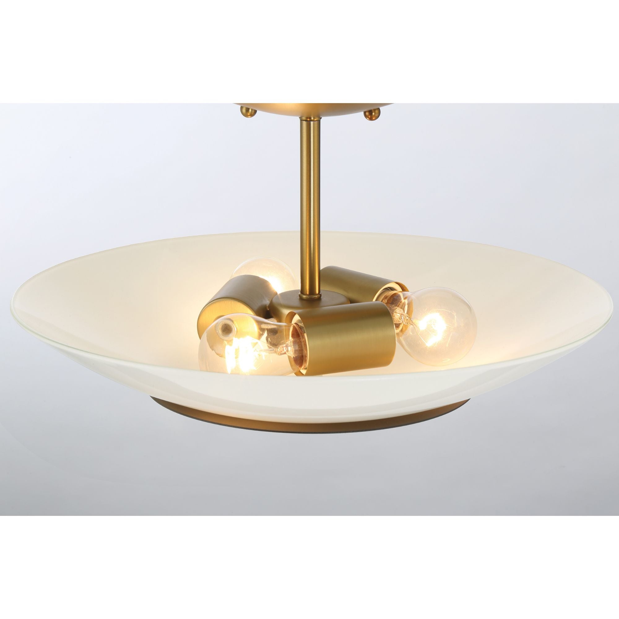 Bax 14" 3-Light Semi-Flush Mount, Sand Coal & Soft Brass Finish