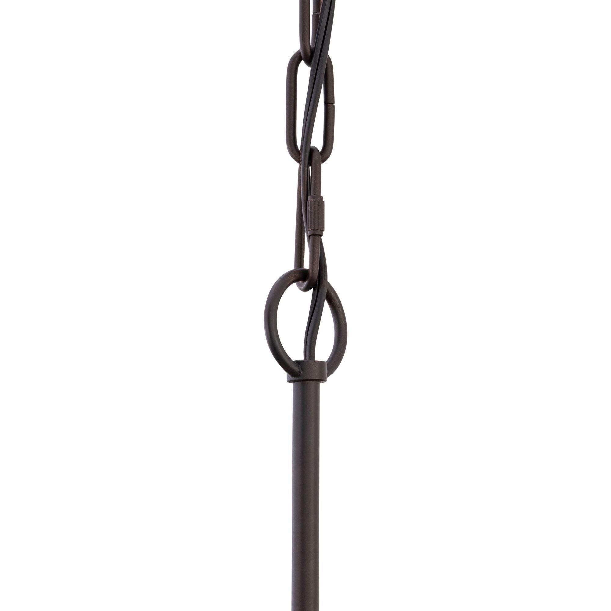 Minka-Lavery Beaudelle 30 in. 5-Light Pendant, Dark Bronze & Dark Brown, with Wooden Beads