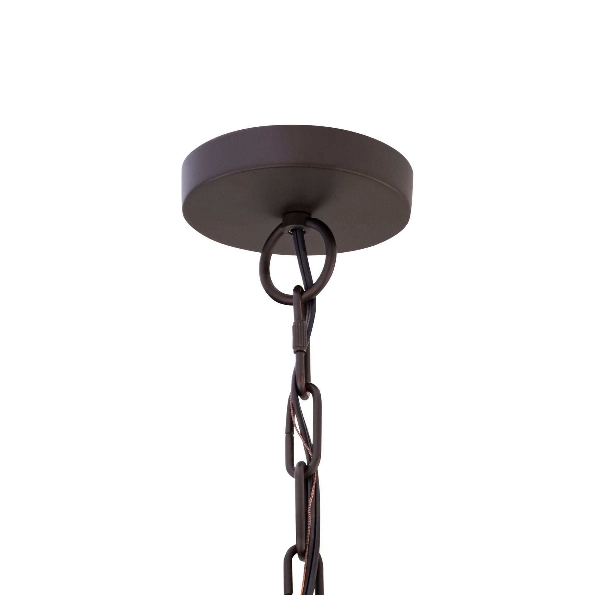 Minka-Lavery Beaudelle 30 in. 5-Light Pendant, Dark Bronze & Dark Brown, with Wooden Beads