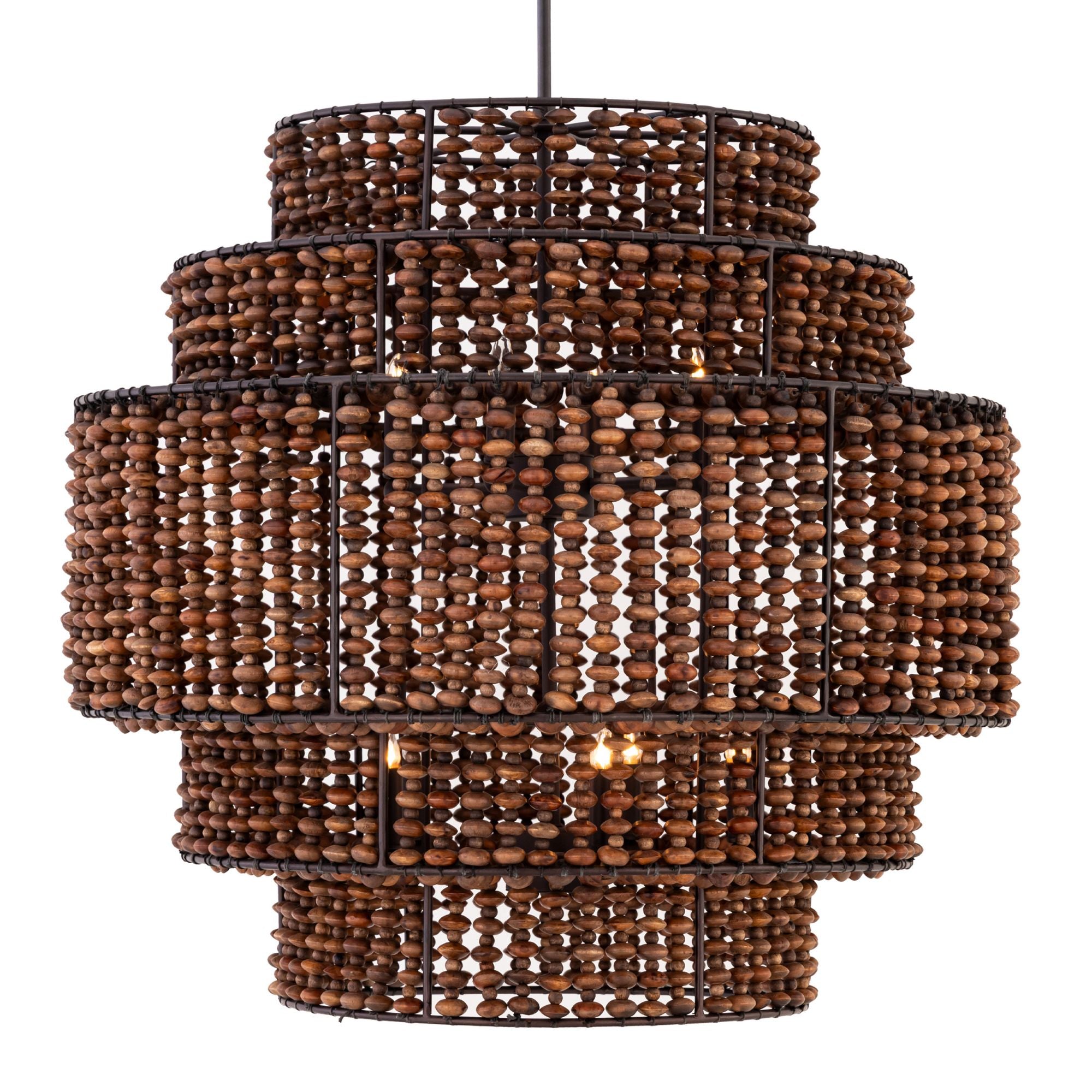 Minka-Lavery Beaudelle 36.75 in. 9-Light Pendant, Dark Bronze & Dark Brown