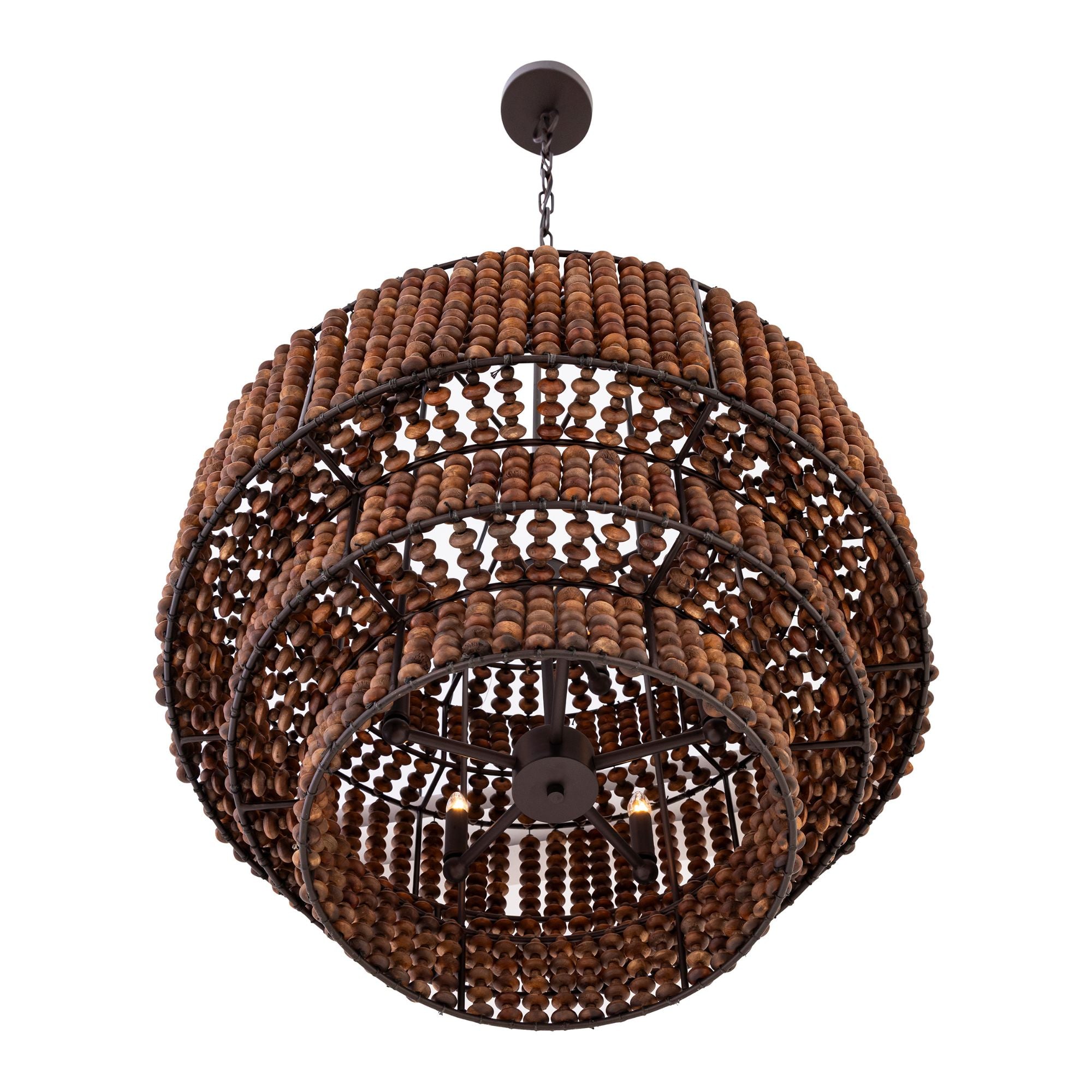 Minka-Lavery Beaudelle 36.75 in. 9-Light Pendant, Dark Bronze & Dark Brown