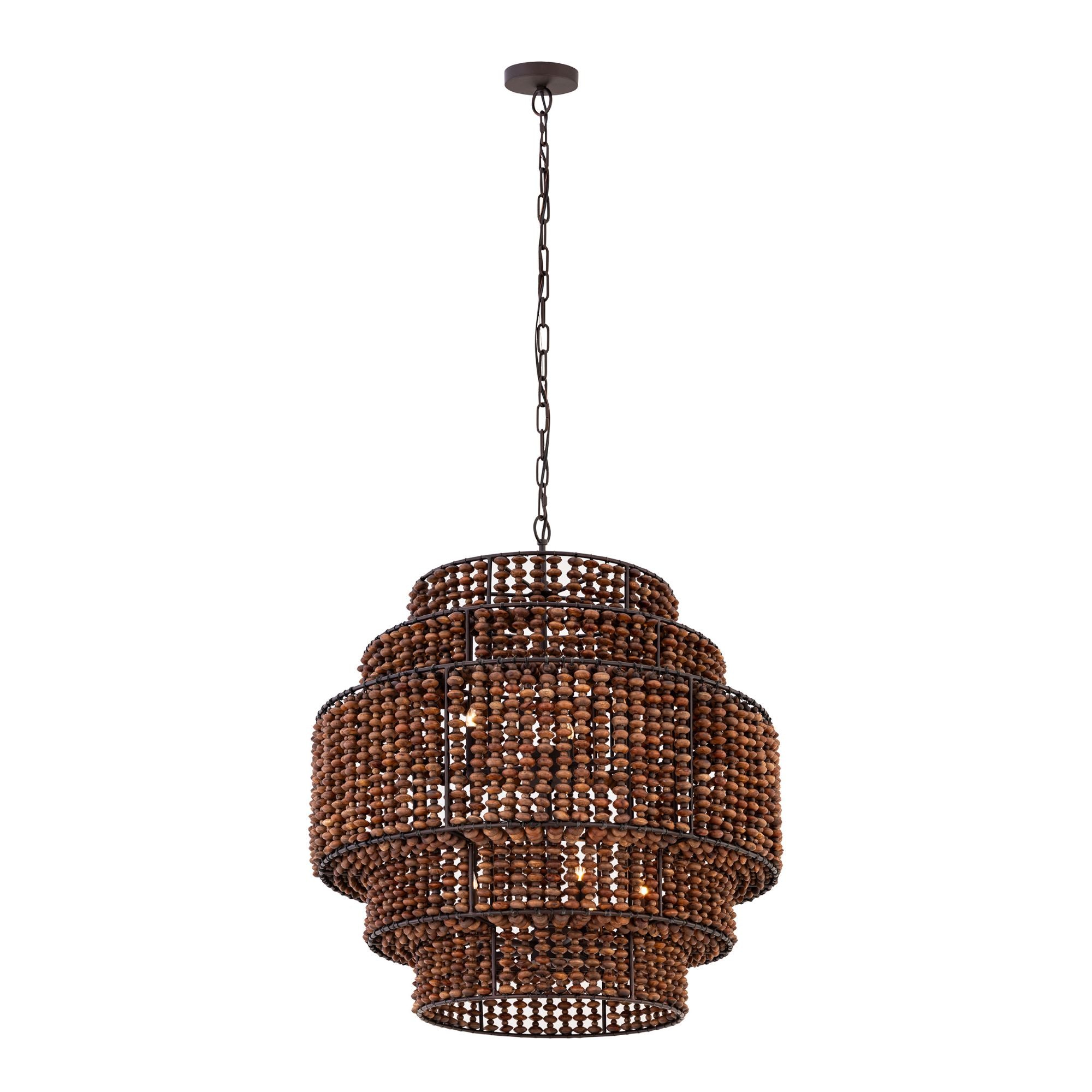 Minka-Lavery Beaudelle 36.75 in. 9-Light Pendant, Dark Bronze & Dark Brown
