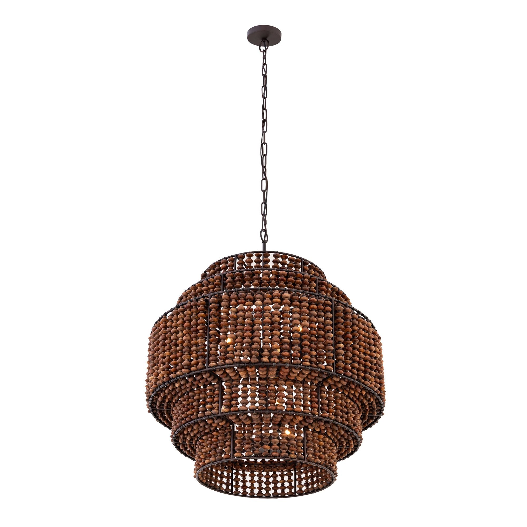 Minka-Lavery Beaudelle 36.75 in. 9-Light Pendant, Dark Bronze & Dark Brown