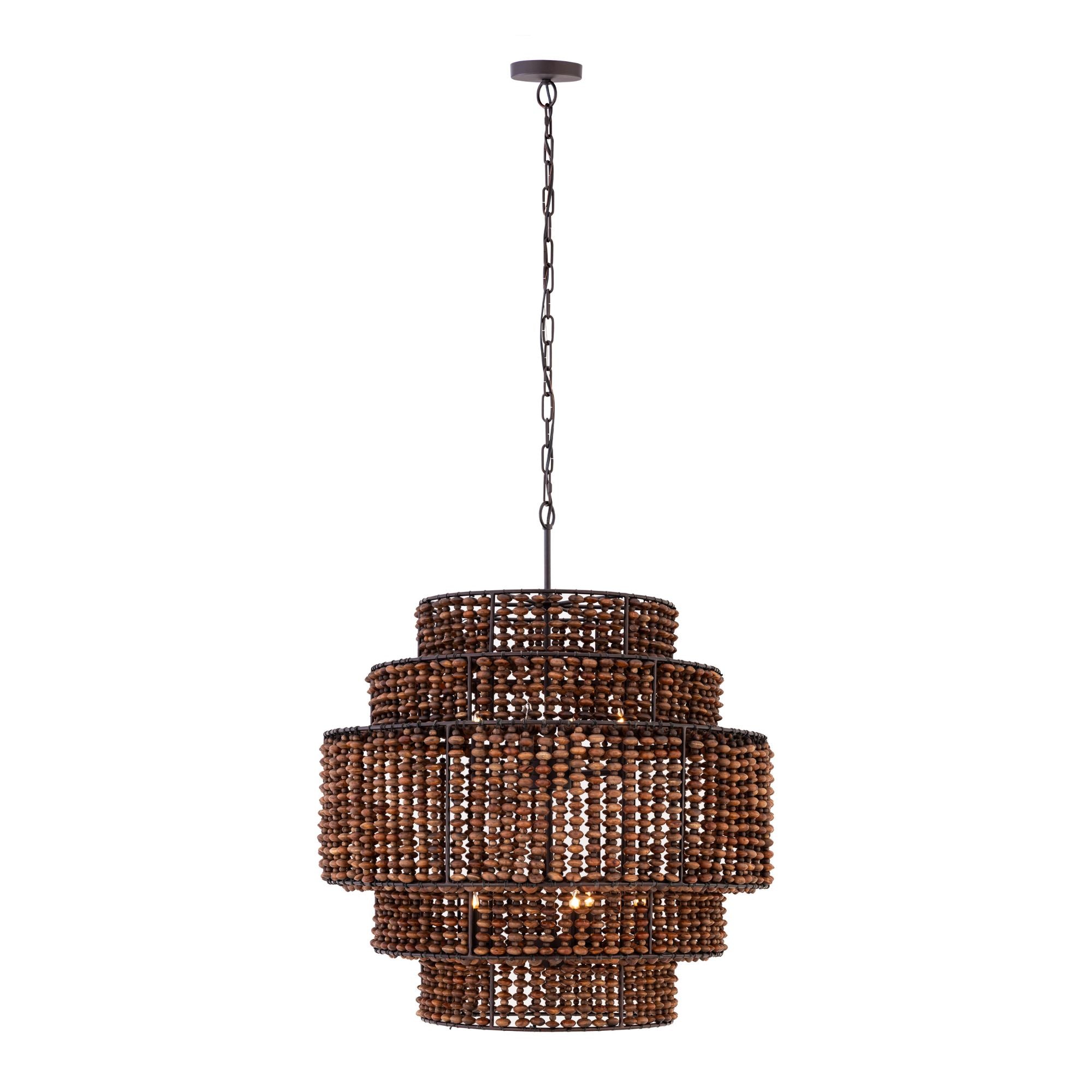 Minka-Lavery Beaudelle 36.75 in. 9-Light Pendant, Dark Bronze & Dark Brown