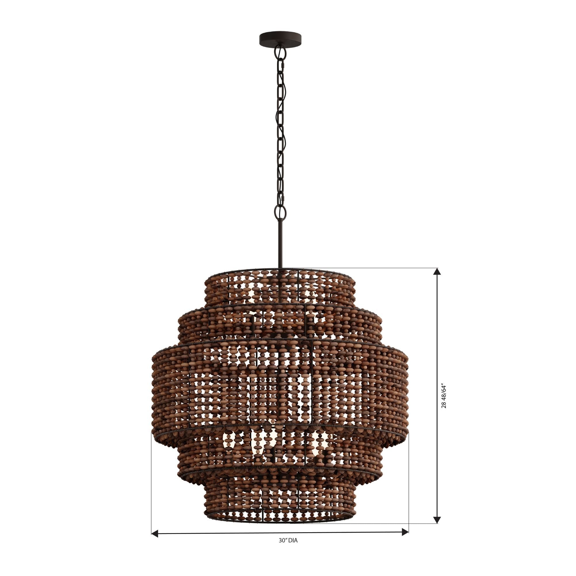 Minka-Lavery Beaudelle 36.75 in. 9-Light Pendant, Dark Bronze & Dark Brown