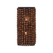 Minka-Lavery Beaudelle 18 in. 2-Light Wall Sconce, Dark Bronze with Wooden Beads