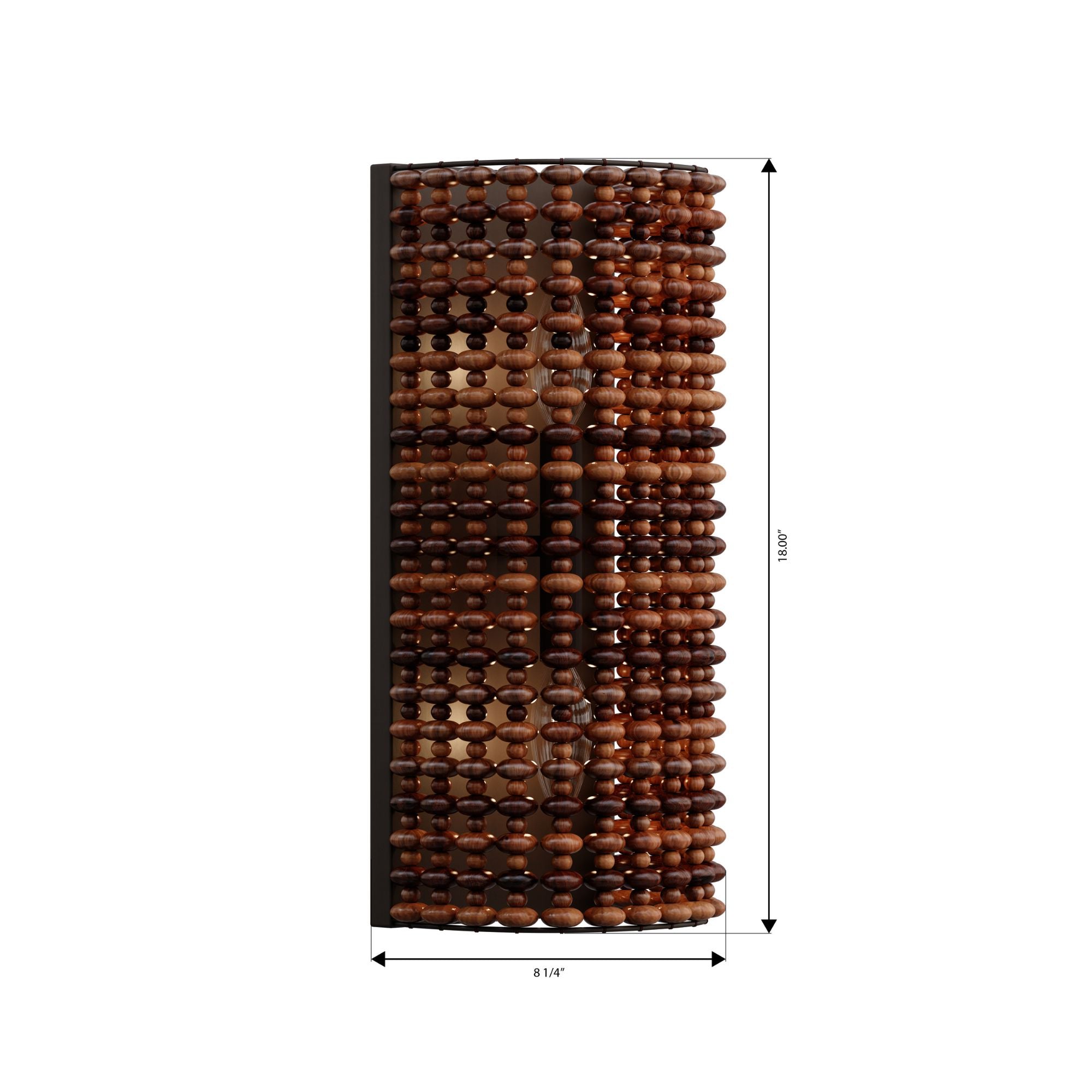 Minka-Lavery Beaudelle 18 in. 2-Light Wall Sconce, Dark Bronze with Wooden Beads
