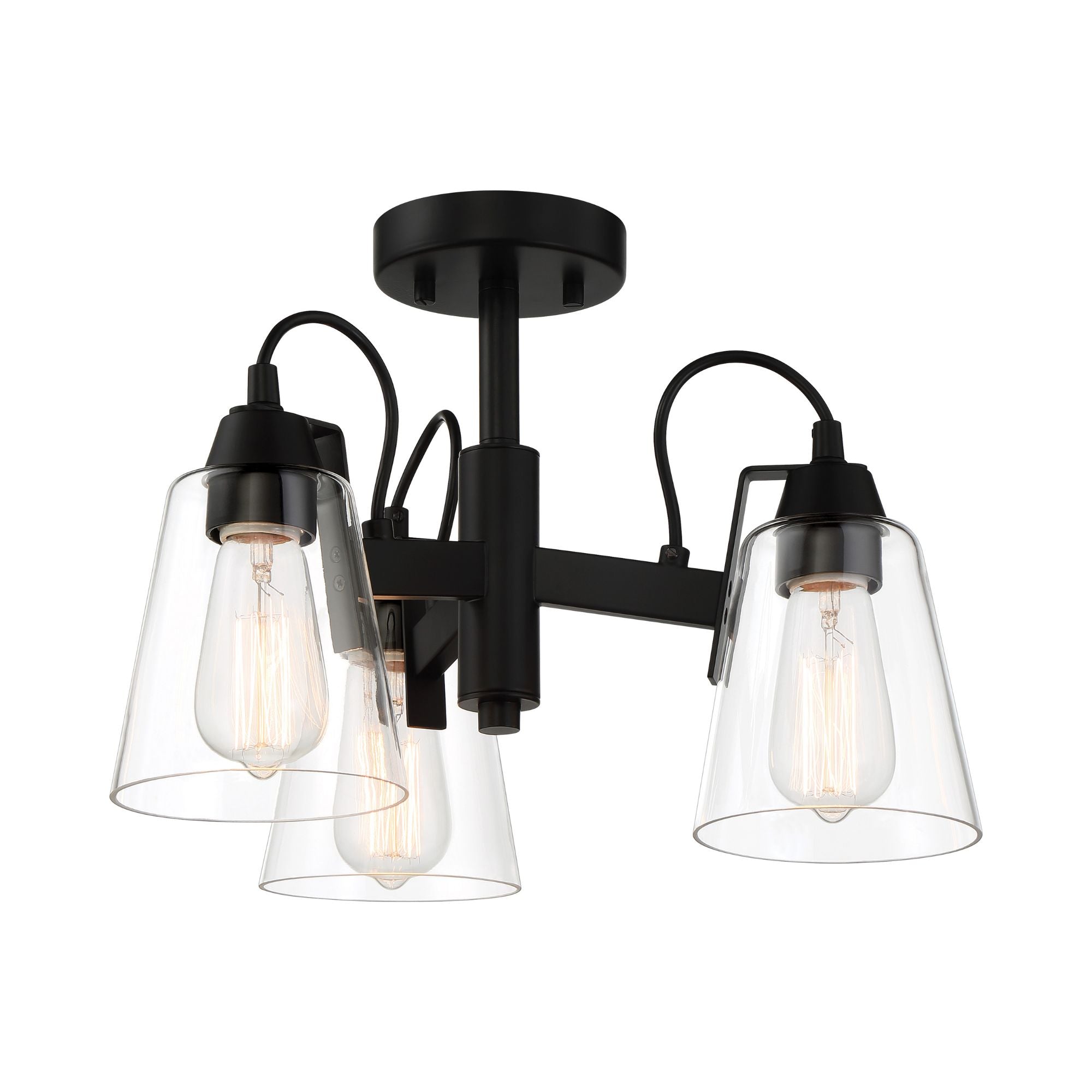 Beckonridge 17" 3-Light Semi-Flush Mount, Coal Finish