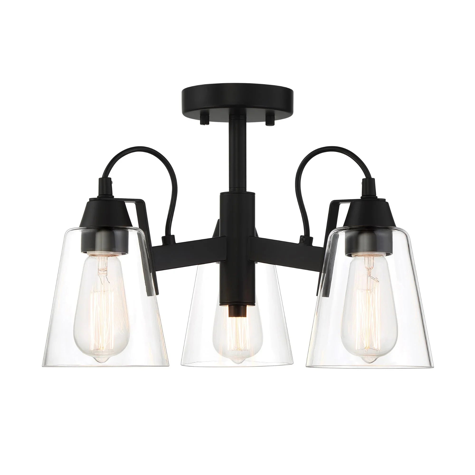 Beckonridge 17" 3-Light Semi-Flush Mount, Coal Finish