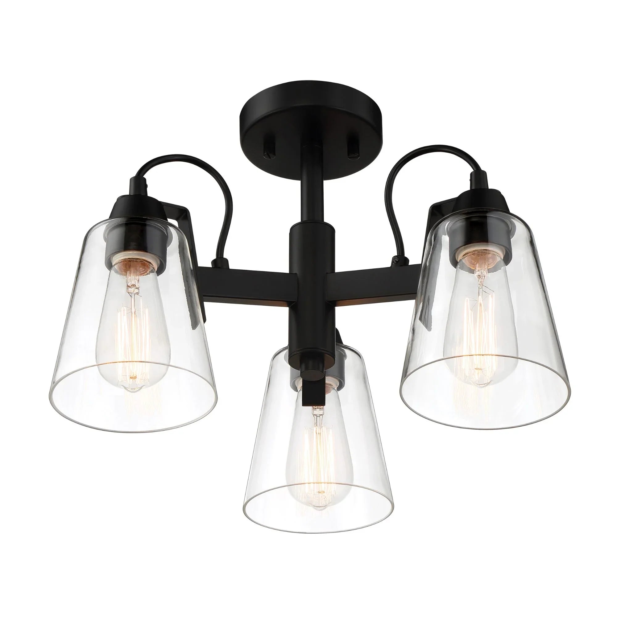 Beckonridge 17" 3-Light Semi-Flush Mount, Coal Finish