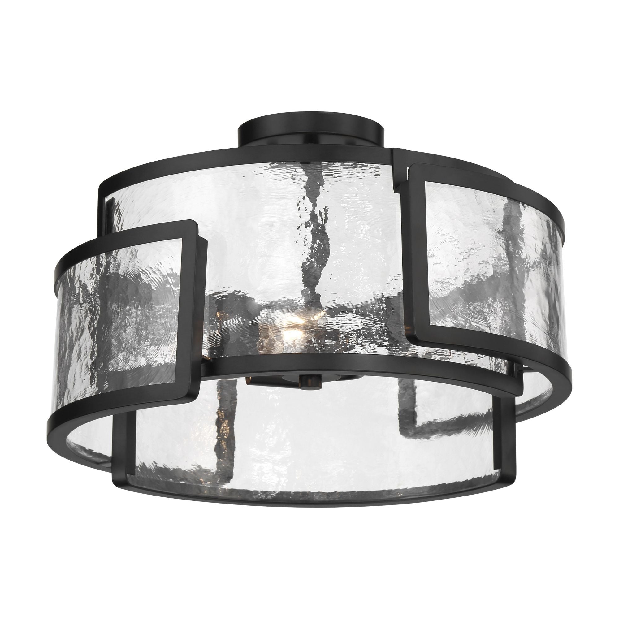 Bella Collina 18" 3-Light Semi-Flush Mount, Coal Finish