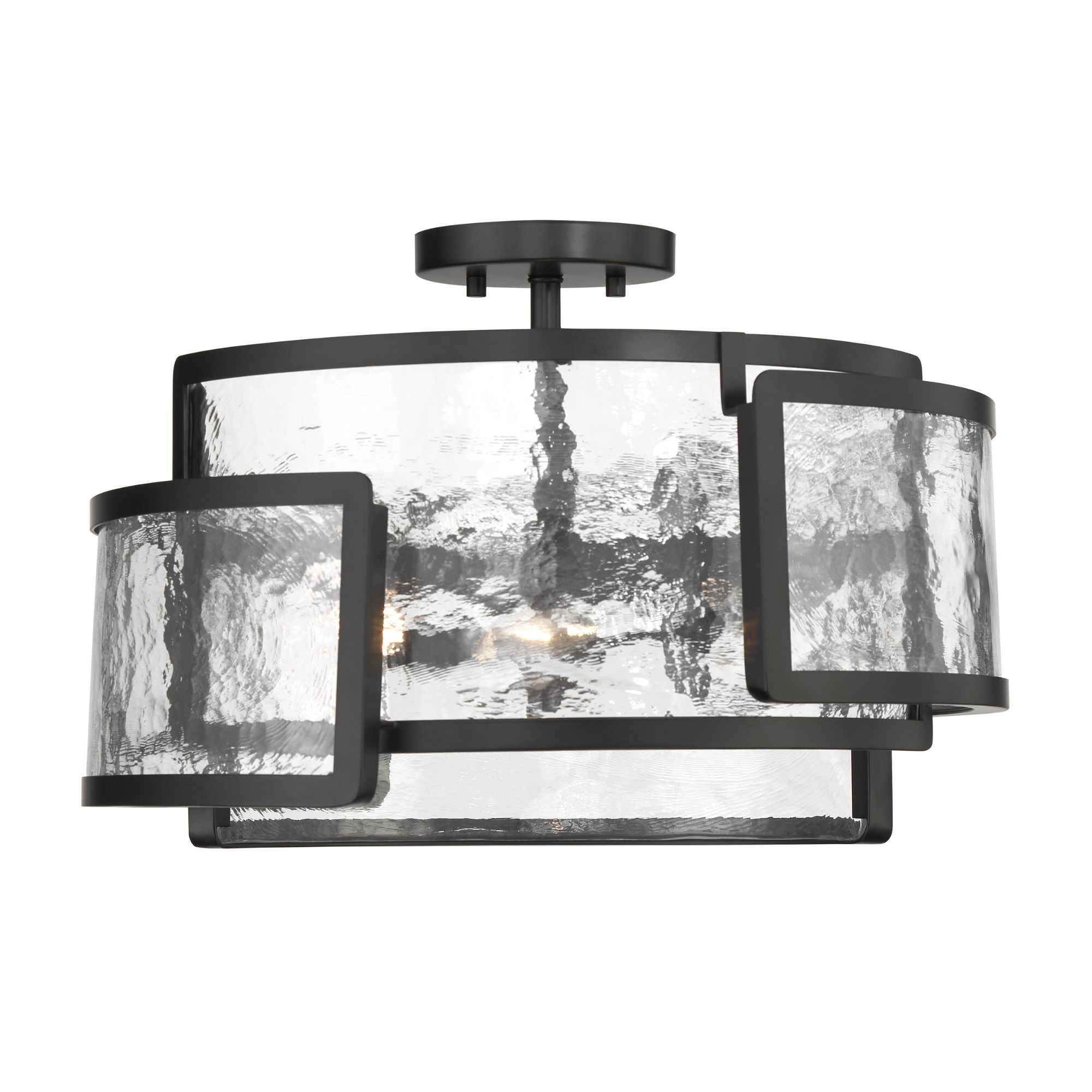 Bella Collina 18" 3-Light Semi-Flush Mount, Coal Finish