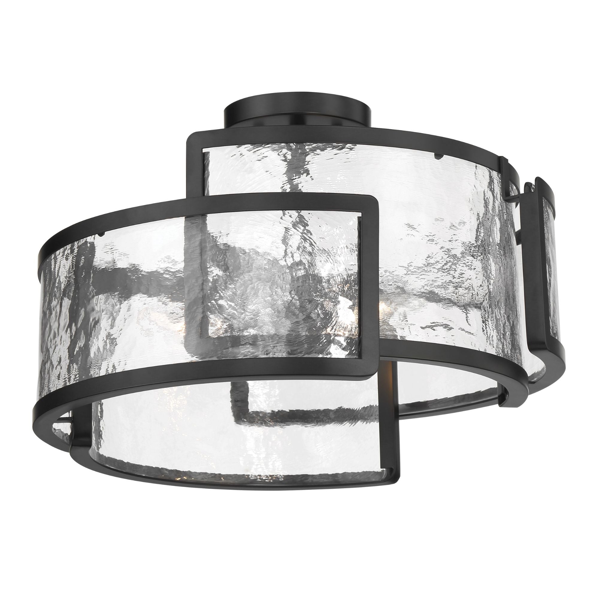 Bella Collina 18" 3-Light Semi-Flush Mount, Coal Finish