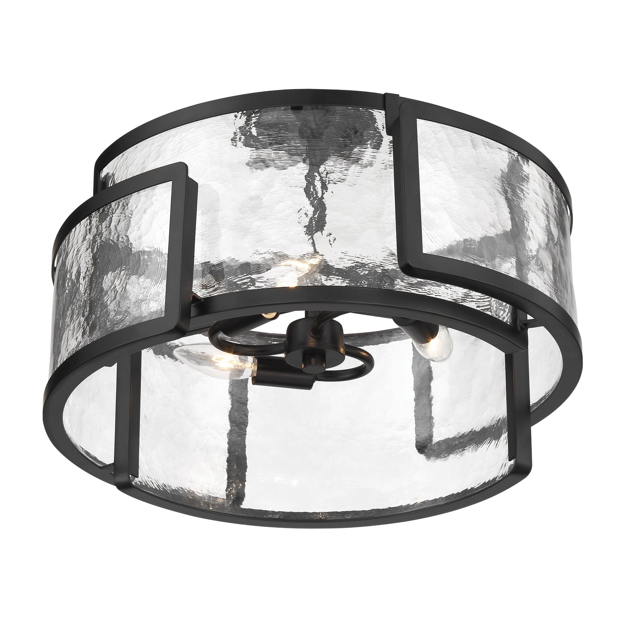Bella Collina 18" 3-Light Semi-Flush Mount, Coal Finish