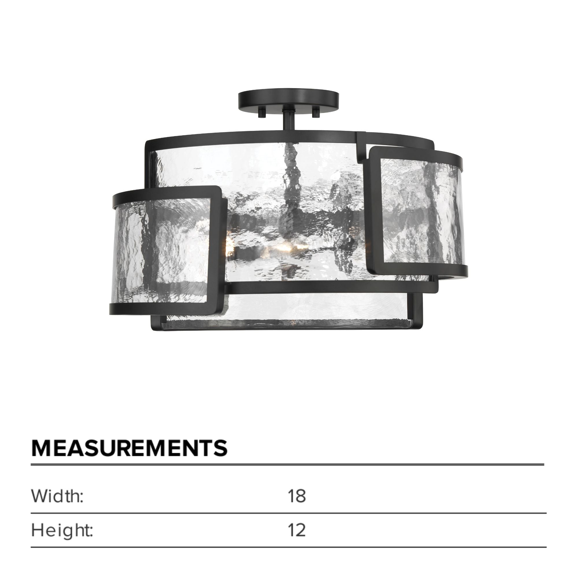 Bella Collina 18" 3-Light Semi-Flush Mount, Coal Finish
