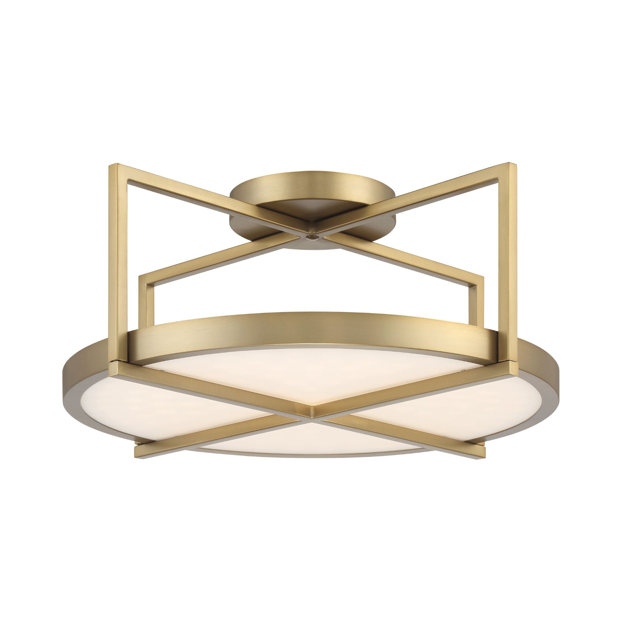 Boada 18" LED Semi-Flush Mount, Soft Brass Finish