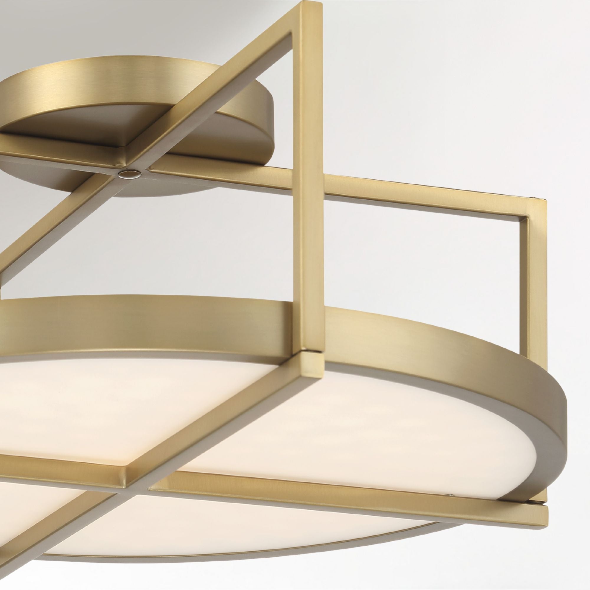 Boada 18" LED Semi-Flush Mount, Soft Brass Finish