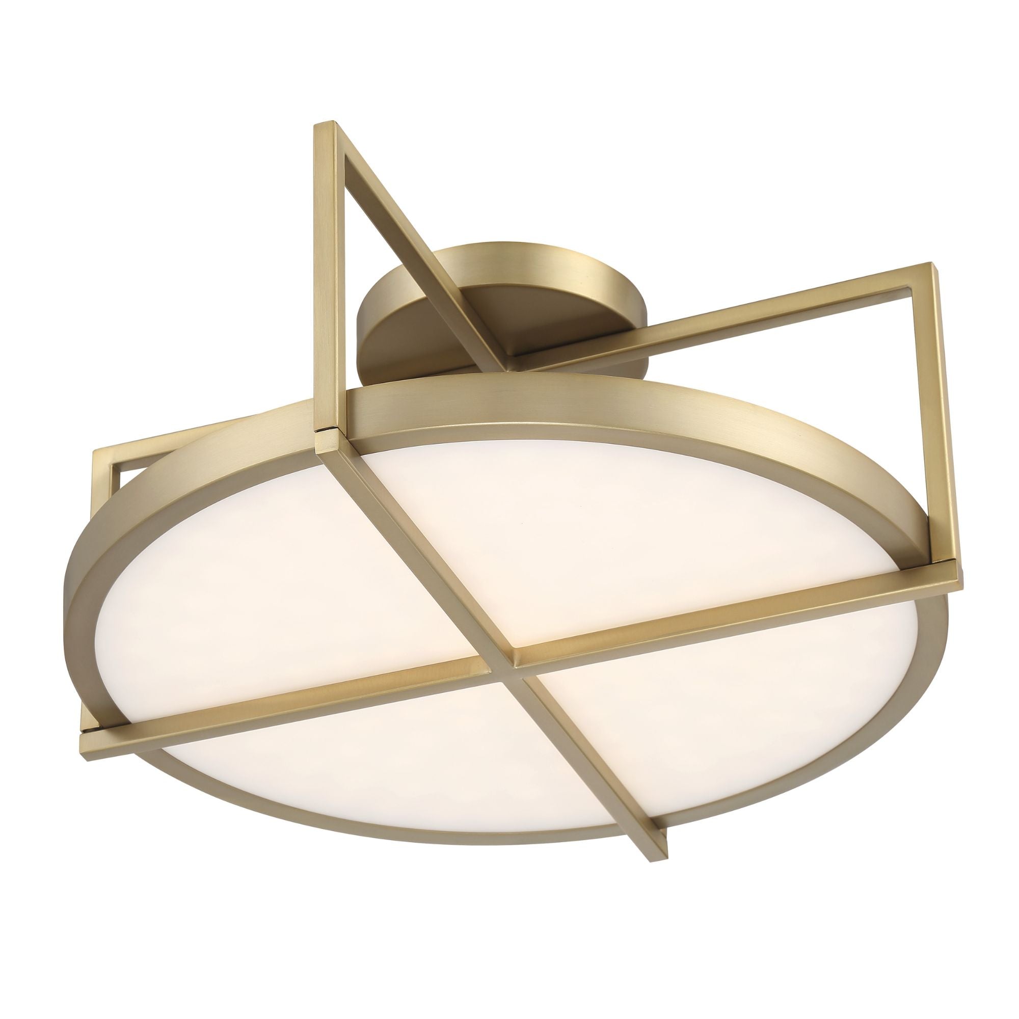 Boada 18" LED Semi-Flush Mount, Soft Brass Finish