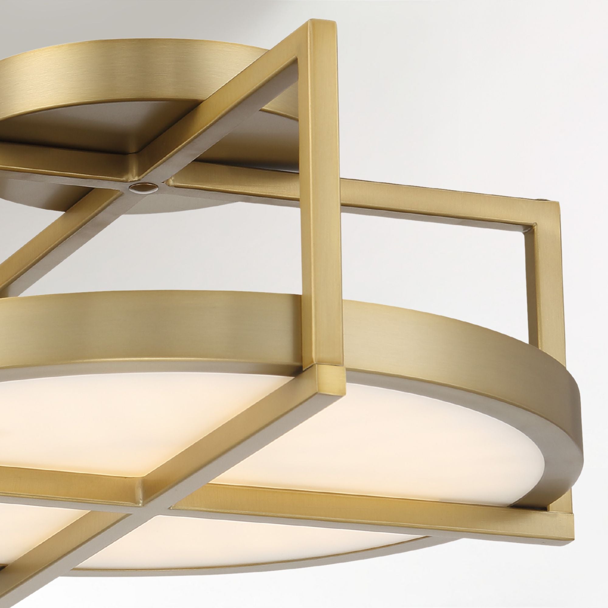 Boada 14" LED Semi-Flush Mount, Soft Brass Finish