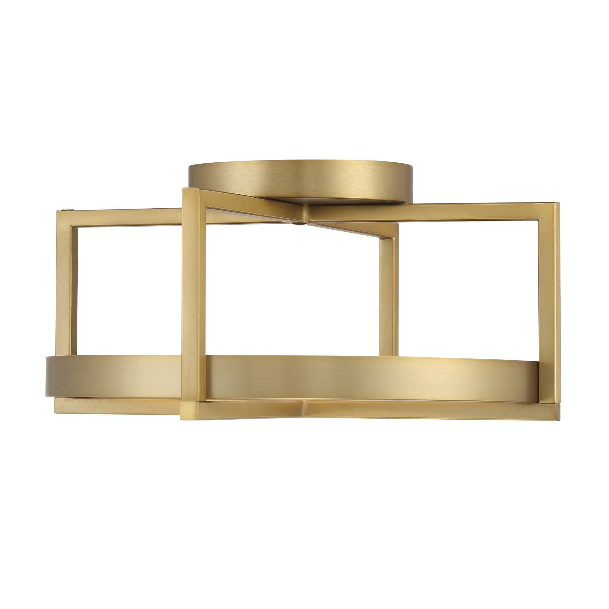 Boada 14" LED Semi-Flush Mount, Soft Brass Finish