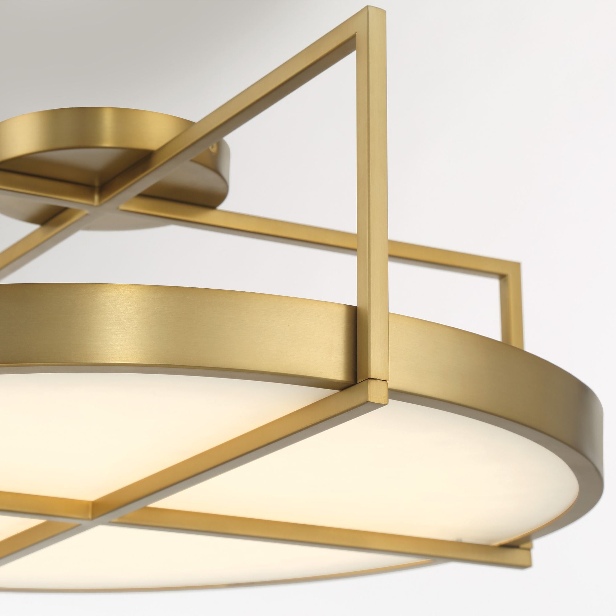 Boada 24" LED Semi-Flush Mount, Soft Brass Finish