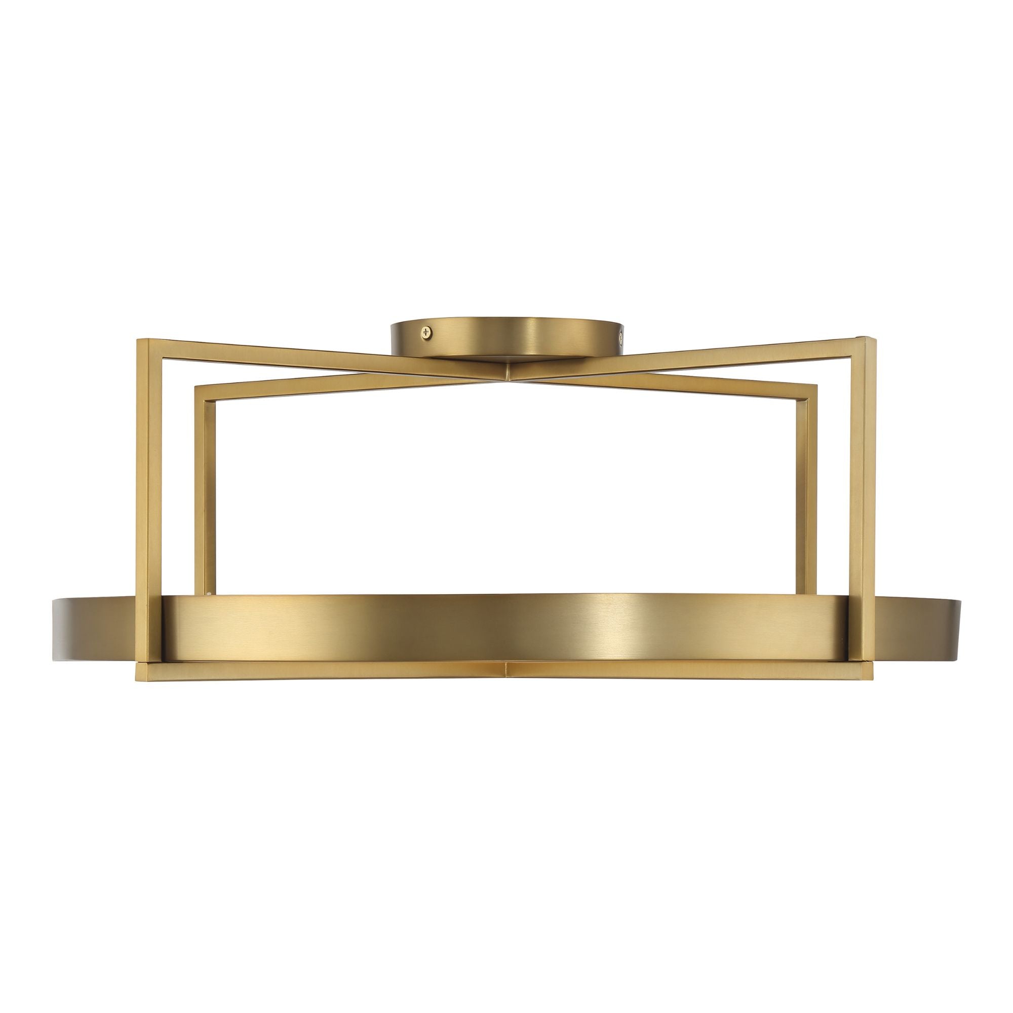 Boada 24" LED Semi-Flush Mount, Soft Brass Finish