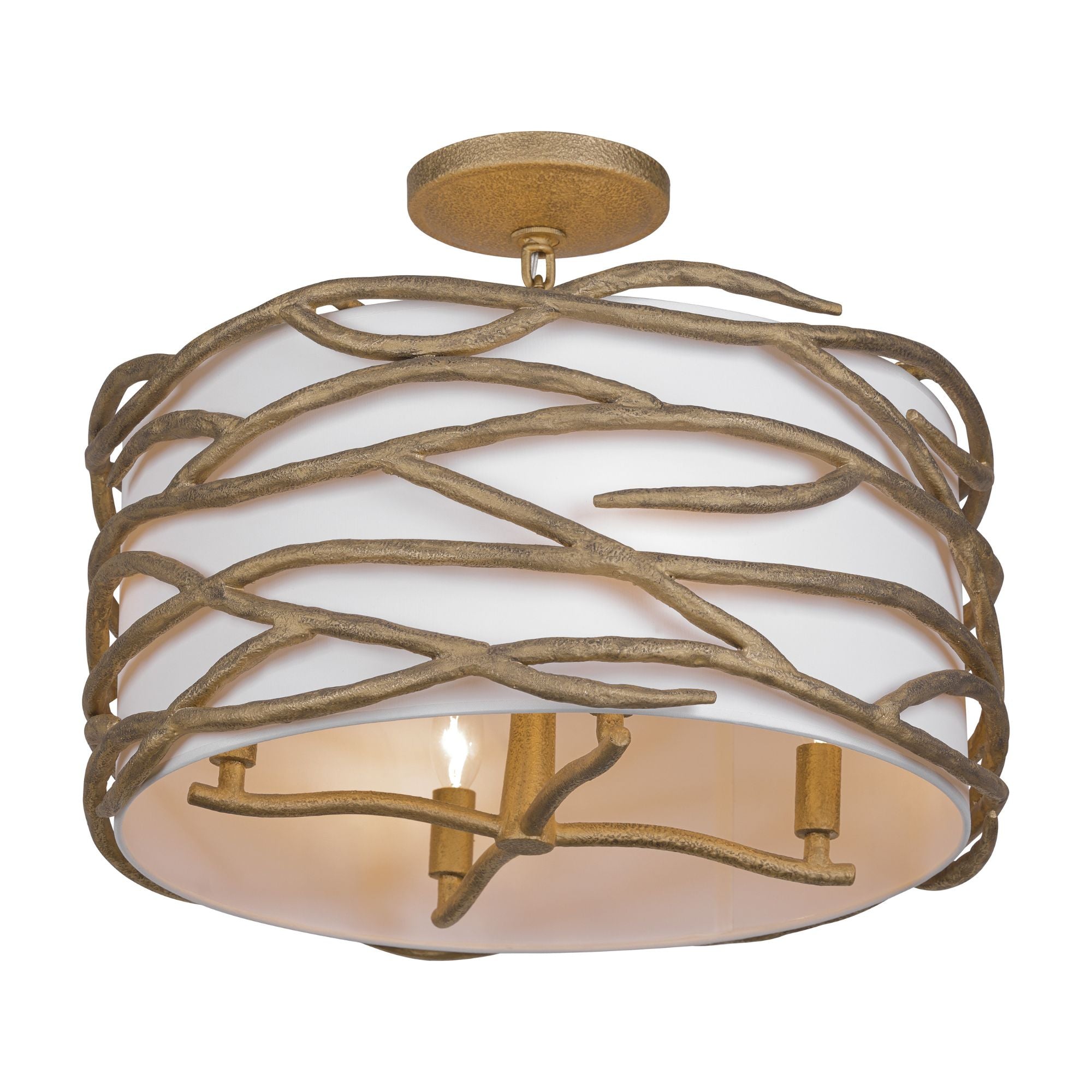 Branch Reality 20" 4-Light Semi-Flush Mount, Ashen Gold Finish