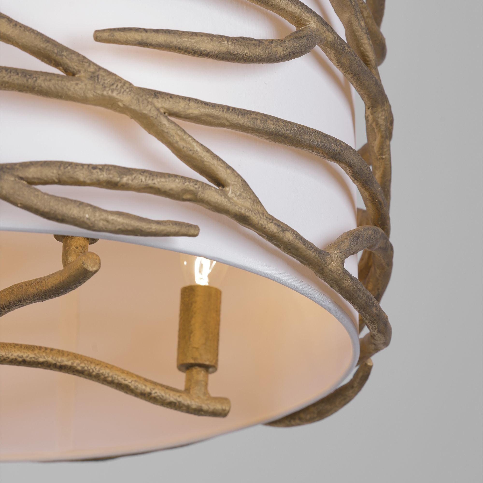 Branch Reality 20" 4-Light Semi-Flush Mount, Ashen Gold Finish