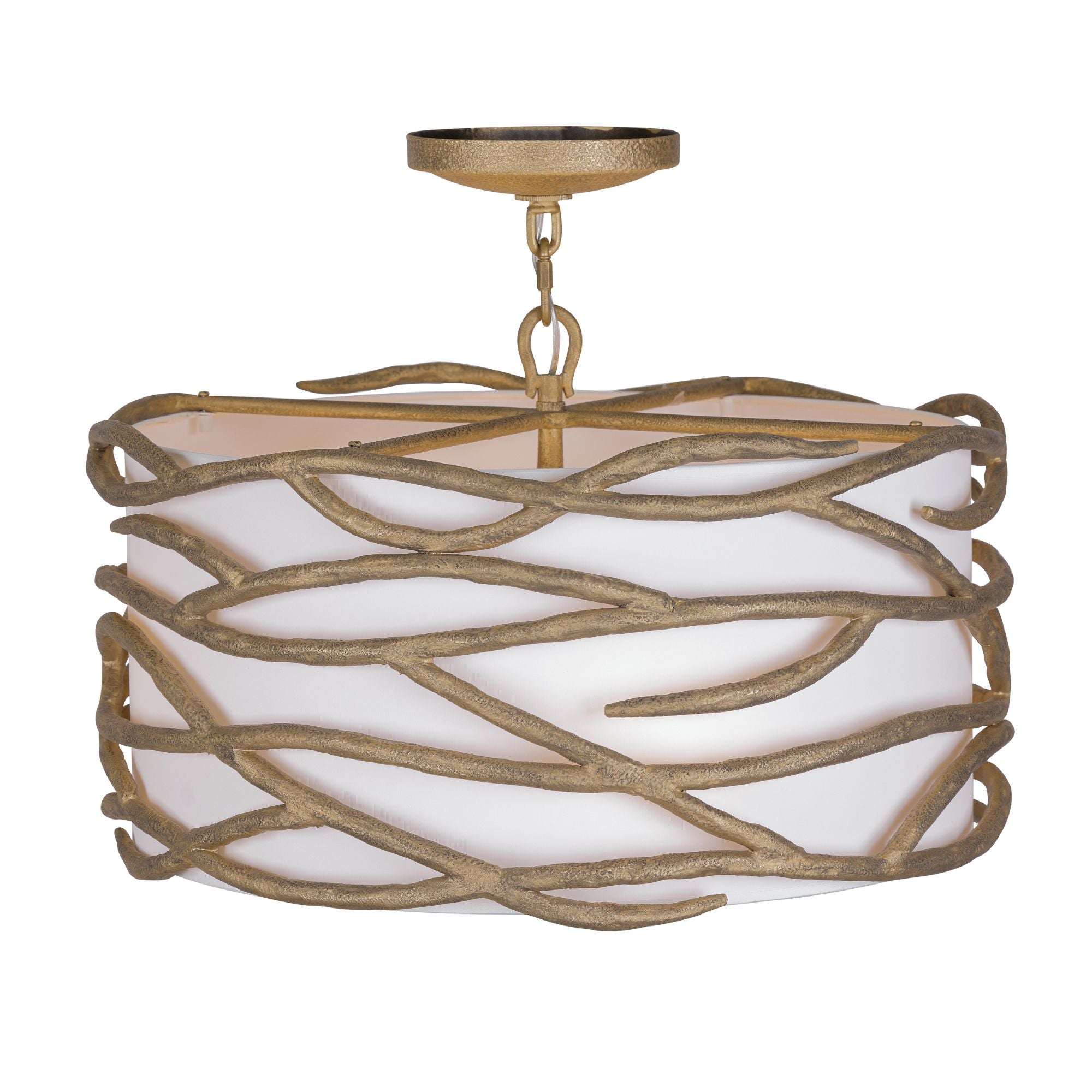 Branch Reality 20" 4-Light Semi-Flush Mount, Ashen Gold Finish