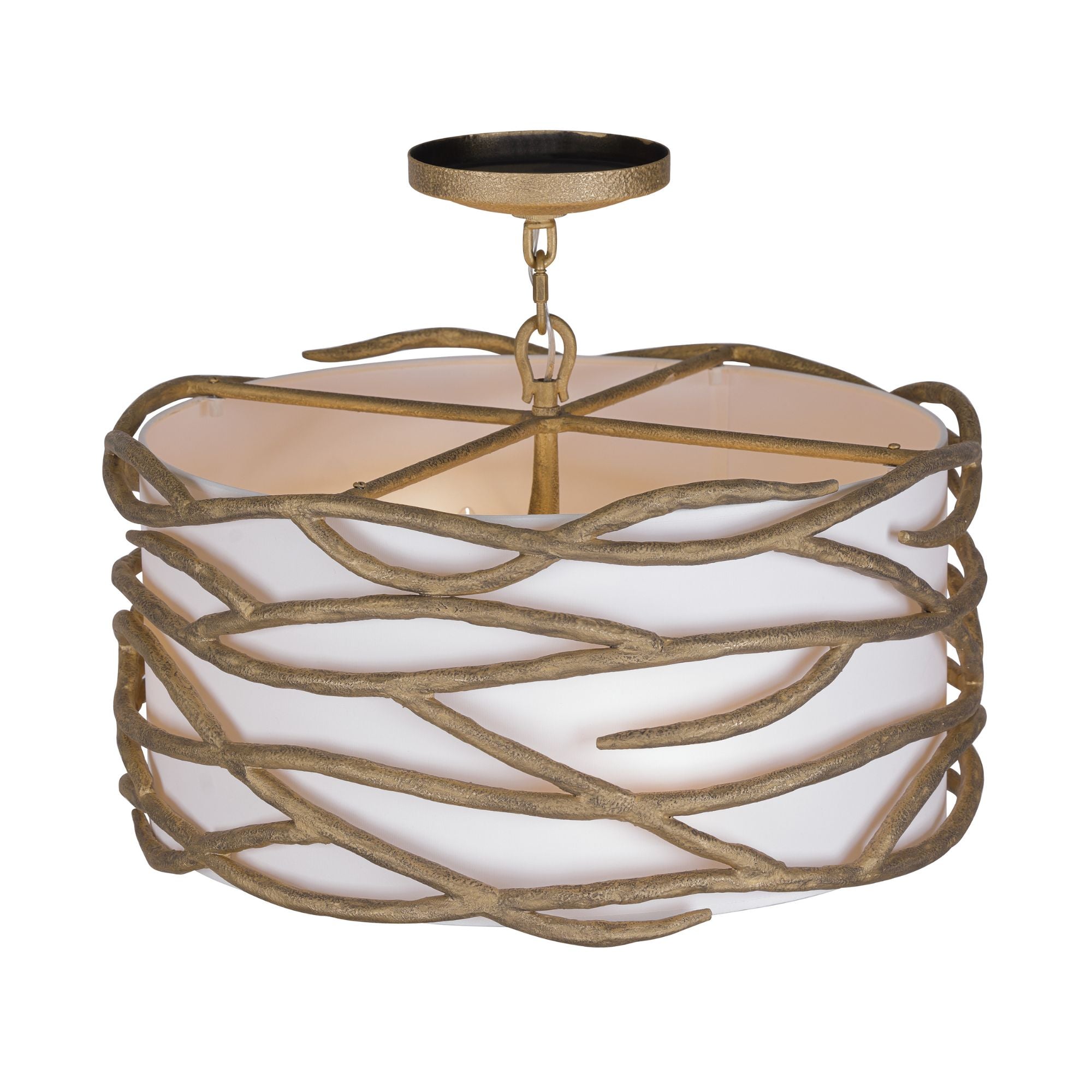 Branch Reality 20" 4-Light Semi-Flush Mount, Ashen Gold Finish
