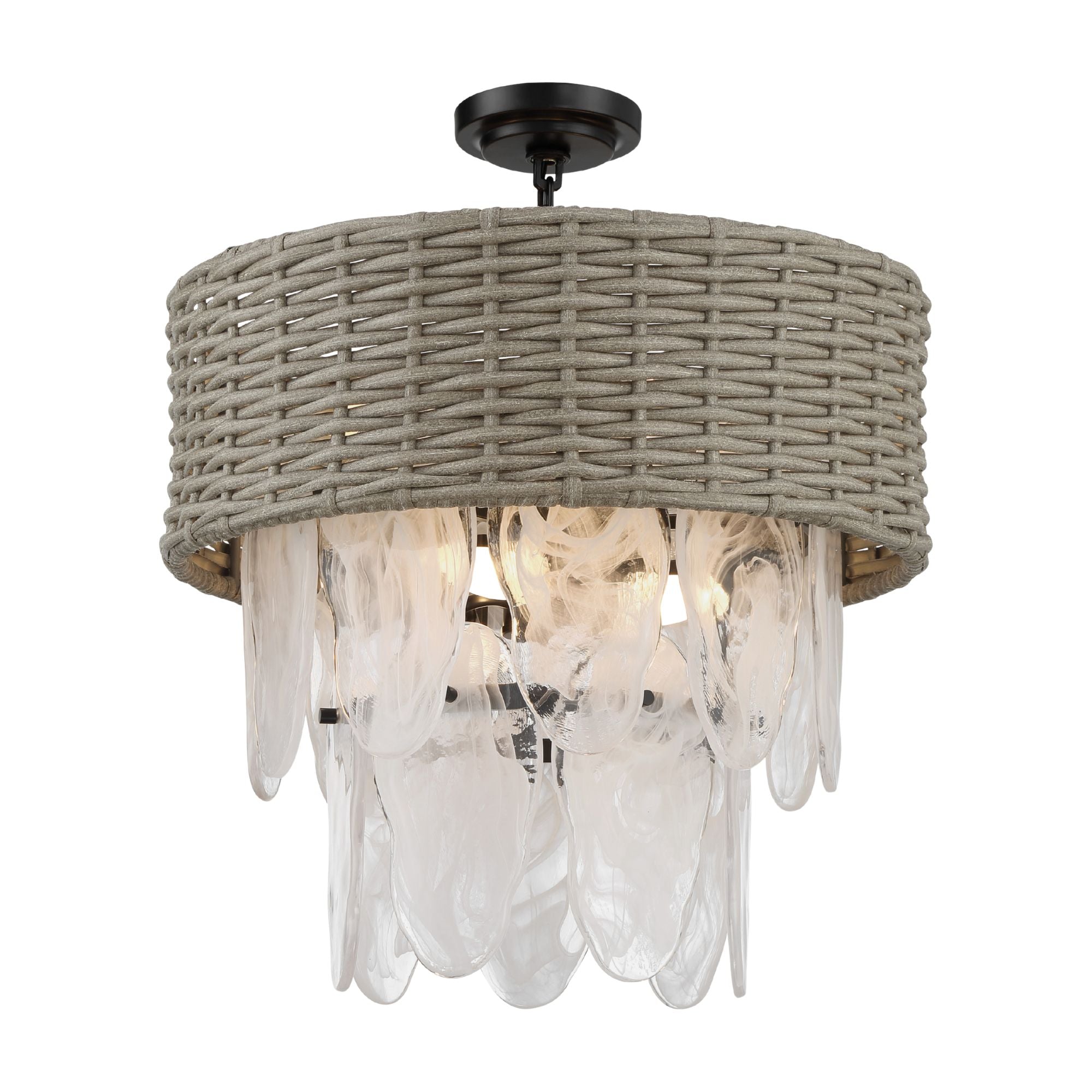 Breakers Isle 20" 6-Light Semi-Flush Mount, Coal Finish