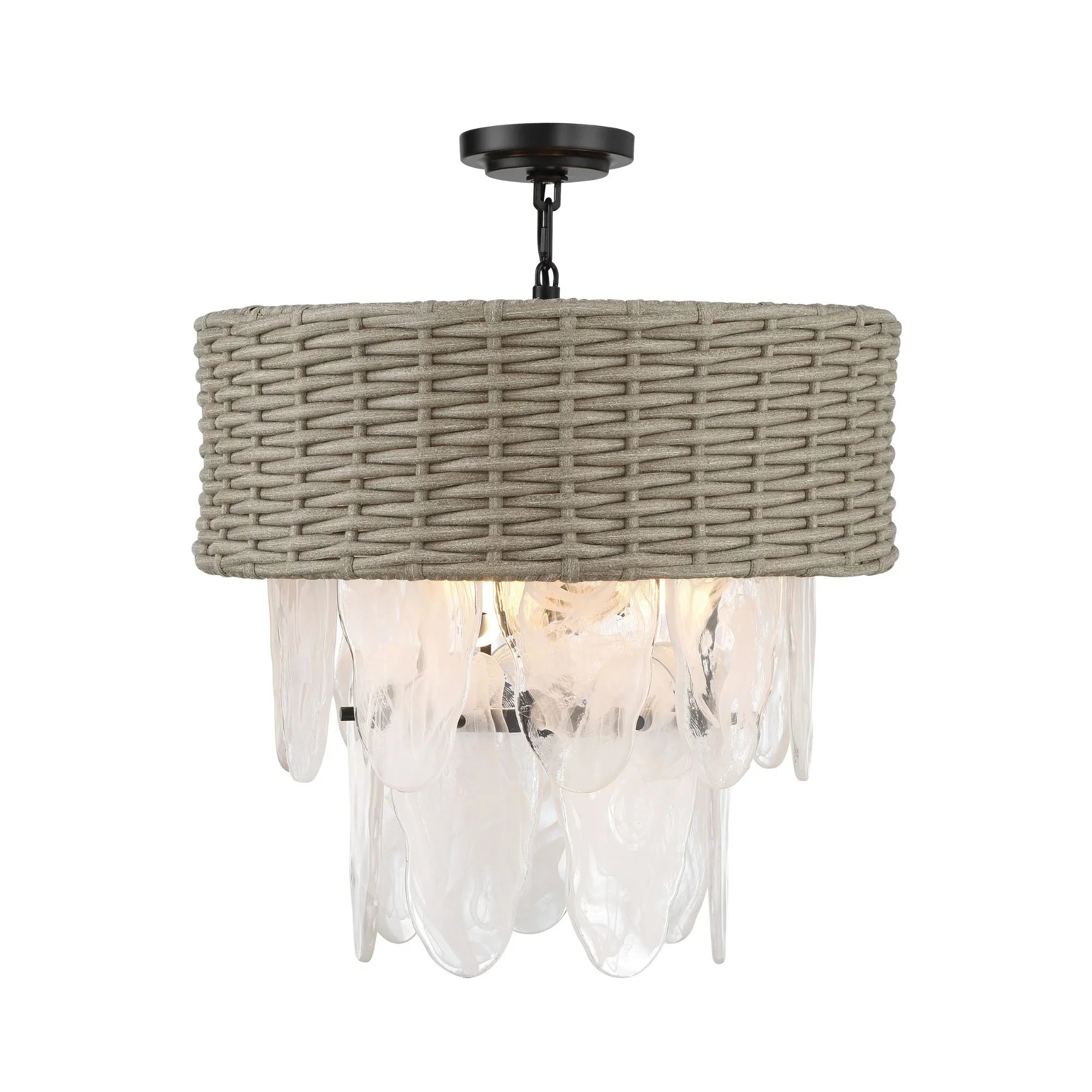 Breakers Isle 20" 6-Light Semi-Flush Mount, Coal Finish