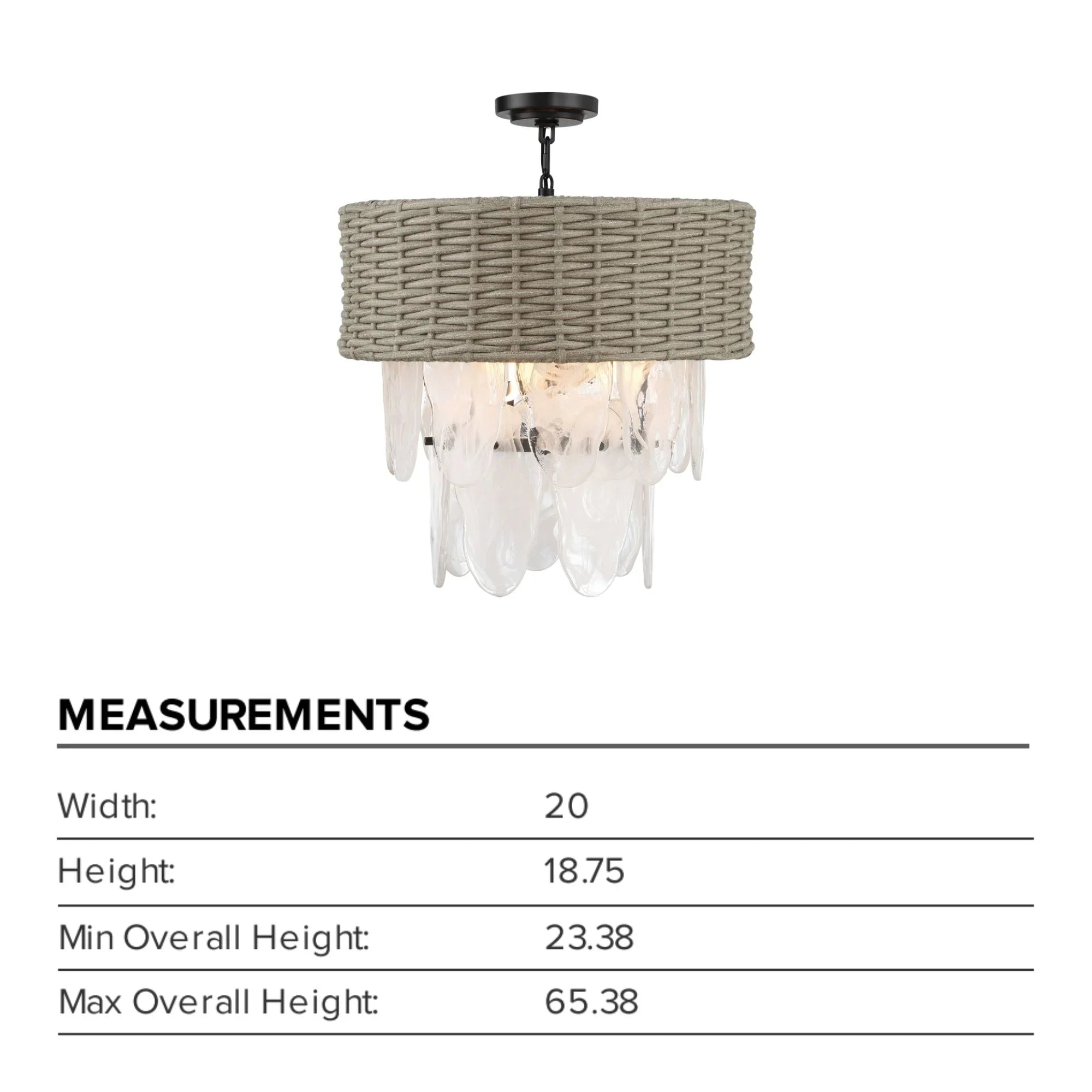 Breakers Isle 20" 6-Light Semi-Flush Mount, Coal Finish