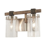 Bridlewood 18" 2-Light Bath Vanity, Stone Grey & Brushed Nickel Finish