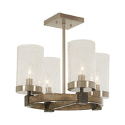 Bridlewood 16" 4-Light Semi-Flush Mount, Stone Grey & Brushed Nickel Finish