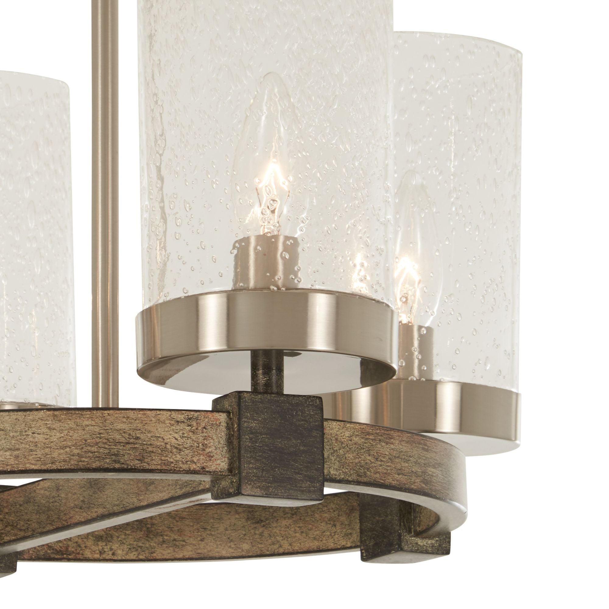Bridlewood 16" 4-Light Semi-Flush Mount, Stone Grey & Brushed Nickel Finish