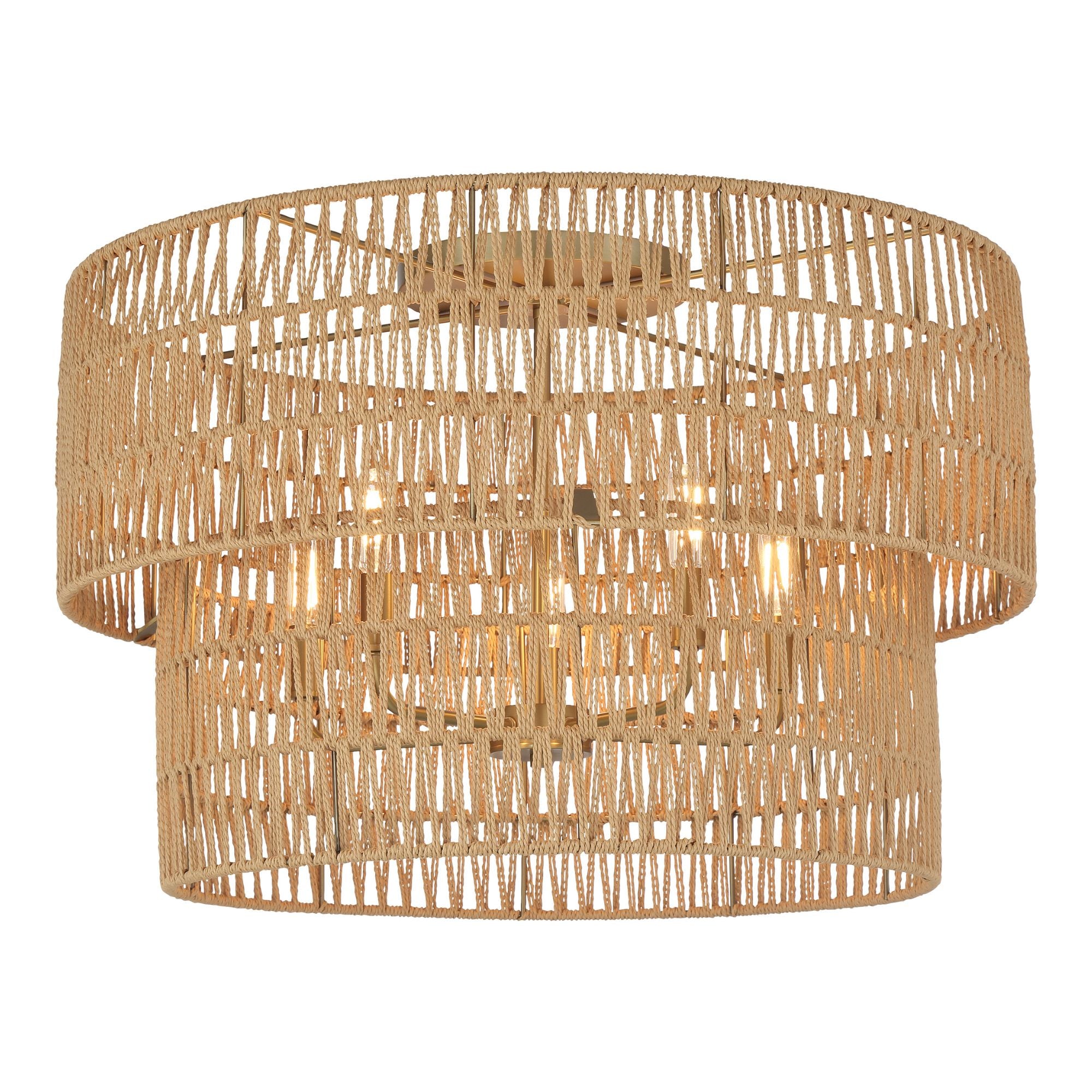 Bungalow Heaven 26" 5-Light Flush Mount, Soft Brass Finish