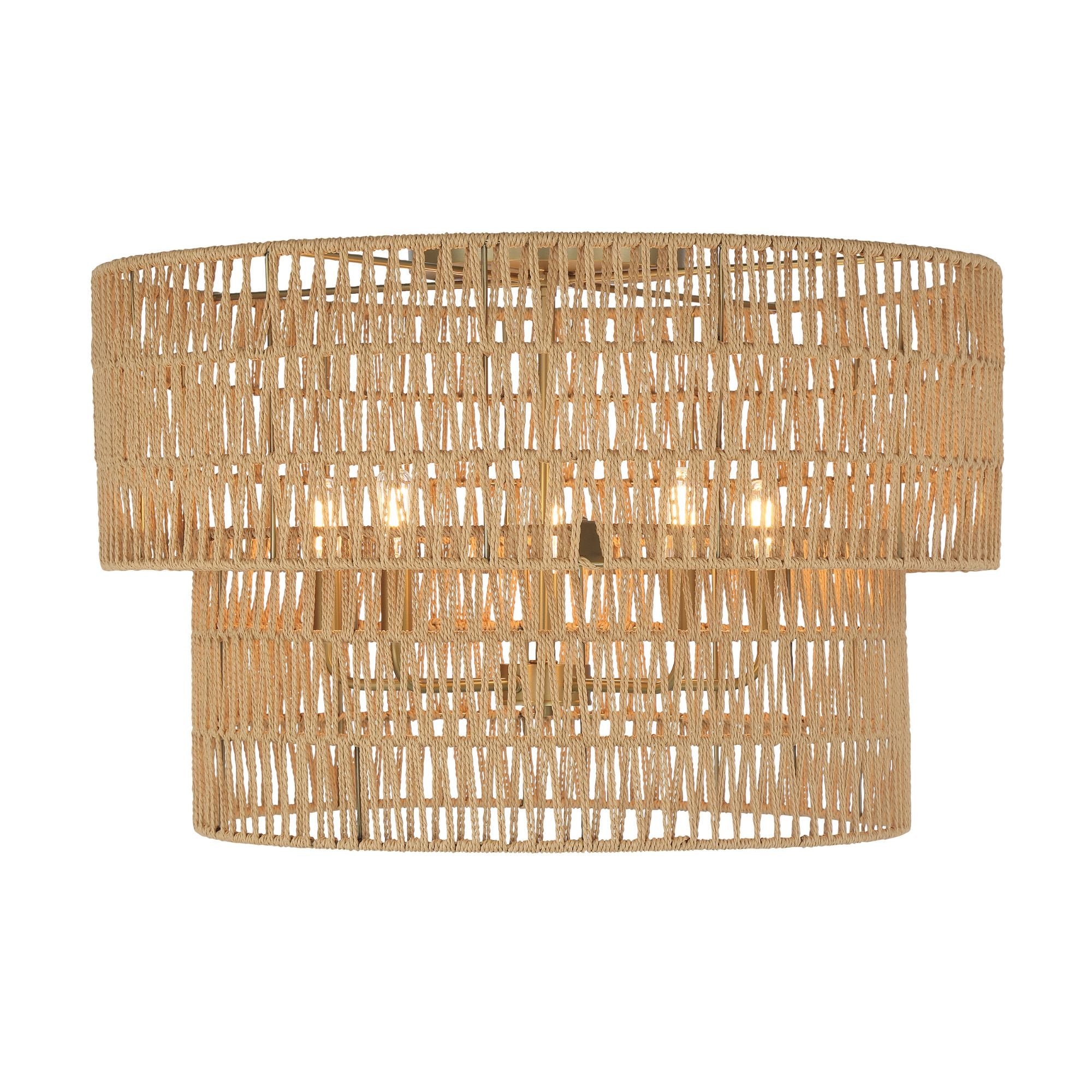 Bungalow Heaven 26" 5-Light Flush Mount, Soft Brass Finish