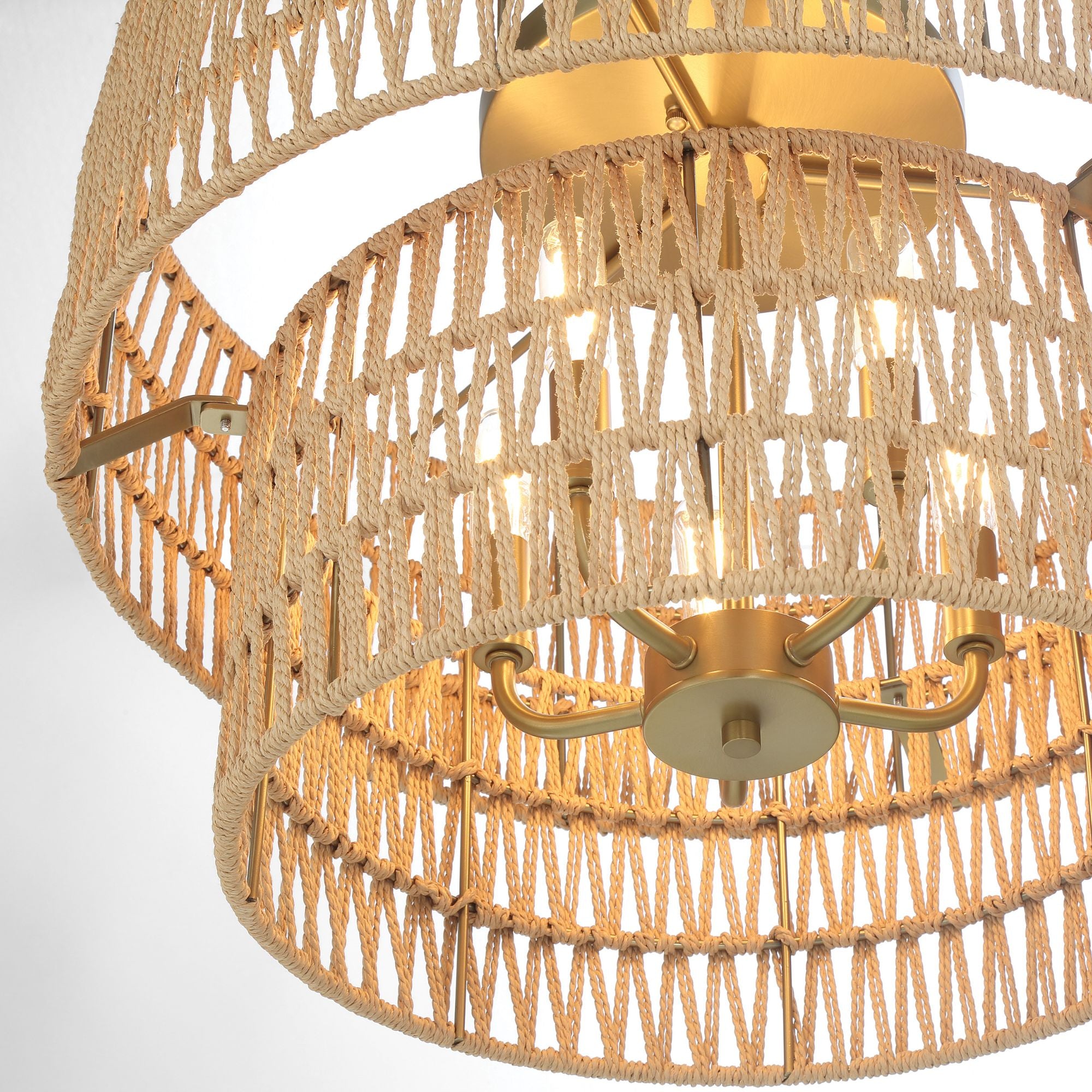 Bungalow Heaven 20" 5-Light Flush Mount, Soft Brass Finish