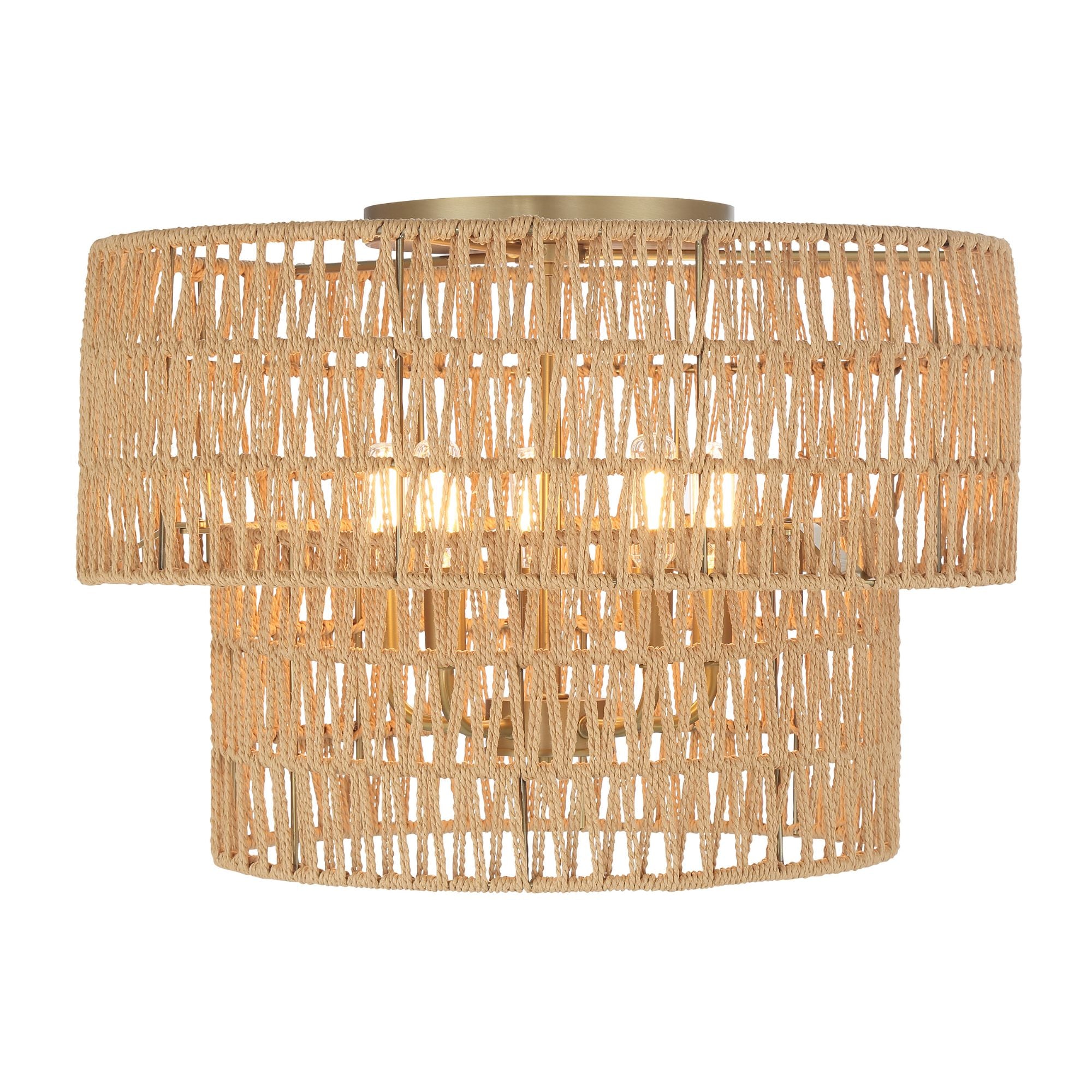 Bungalow Heaven 20" 5-Light Flush Mount, Soft Brass Finish