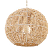 Minka-Lavery Cavara 23 in. Pendant Light, Legacy Brass with Ivory Fabric Shade