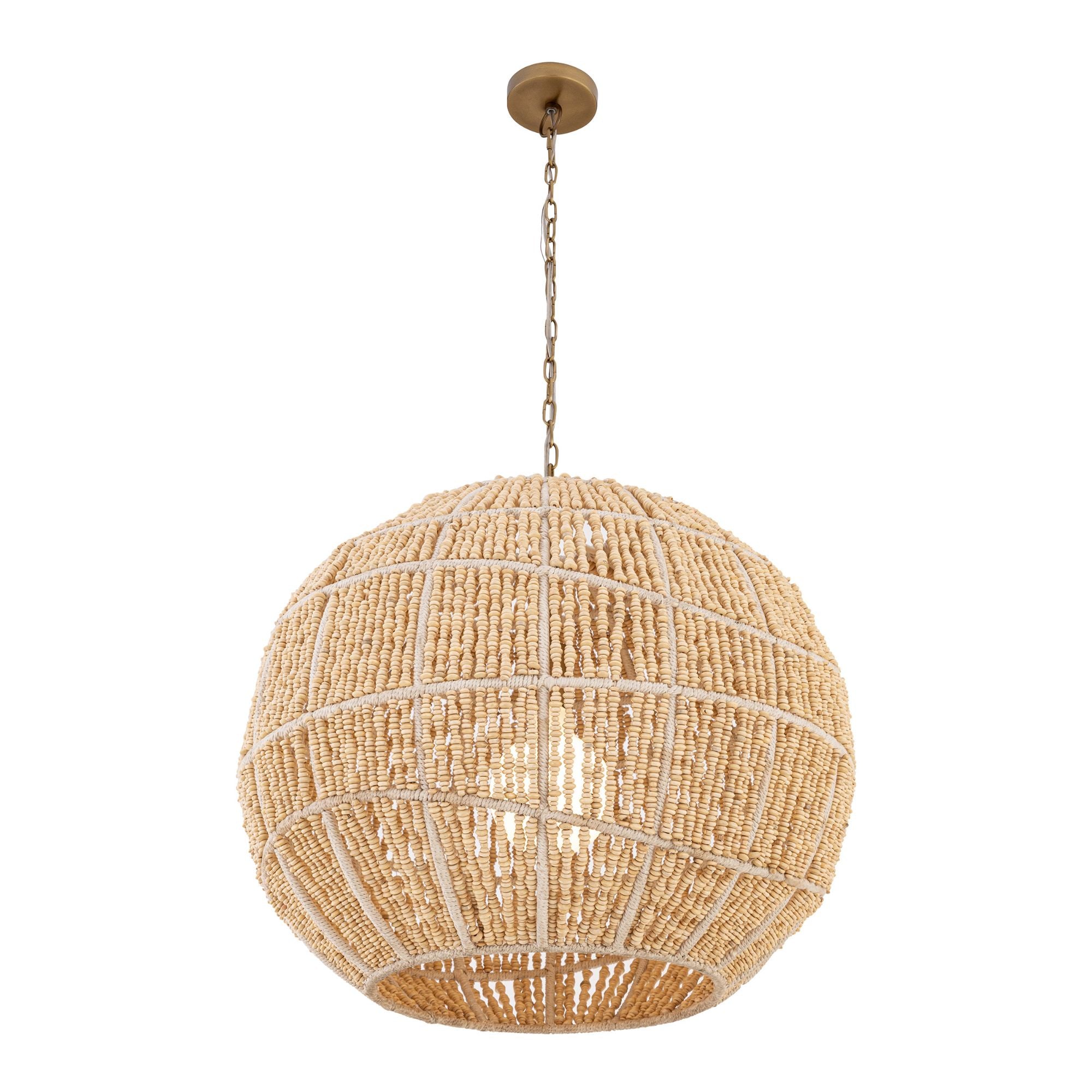 Minka-Lavery Cavara 23 in. Pendant Light, Legacy Brass with Ivory Fabric Shade