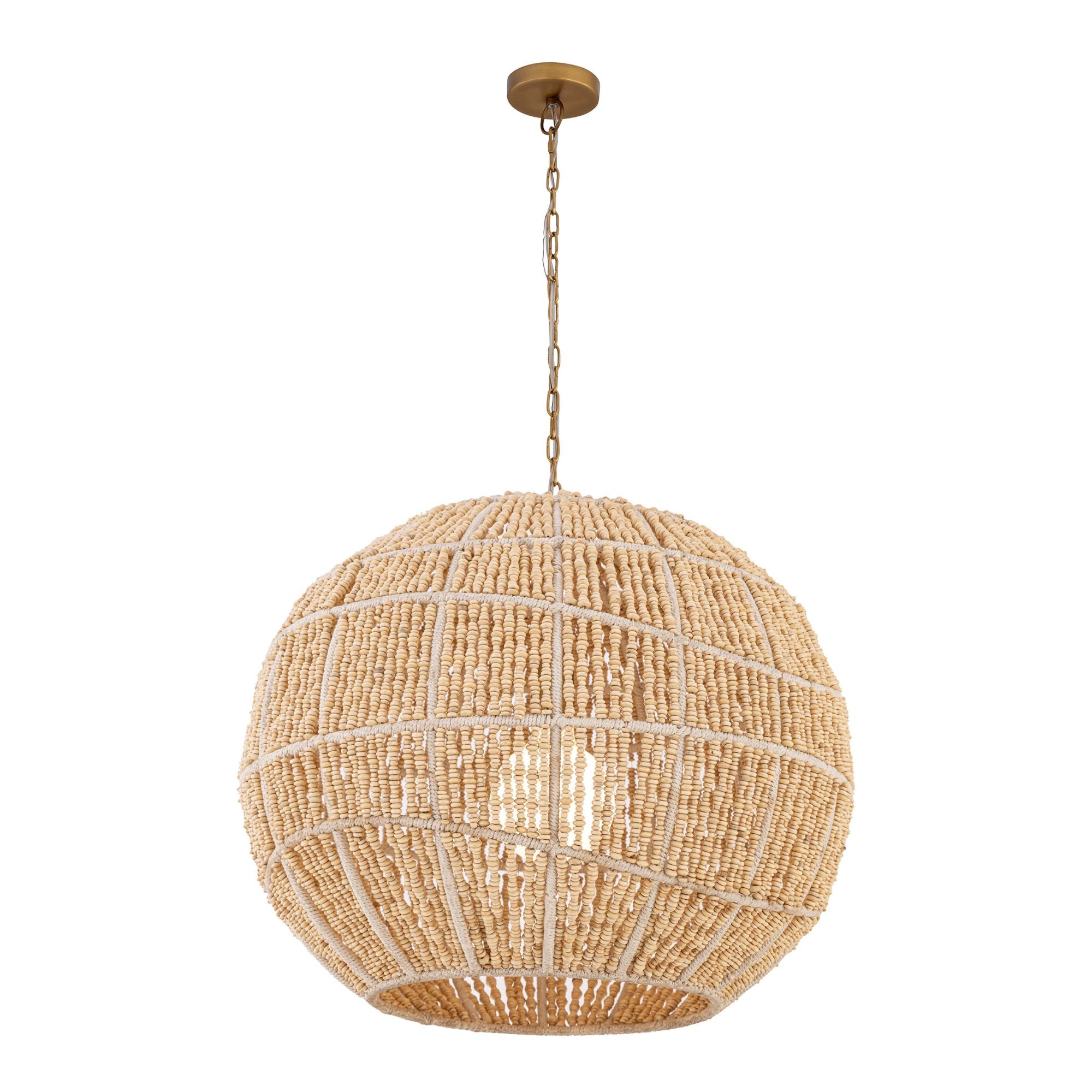 Minka-Lavery Cavara 23 in. Pendant Light, Legacy Brass with Ivory Fabric Shade