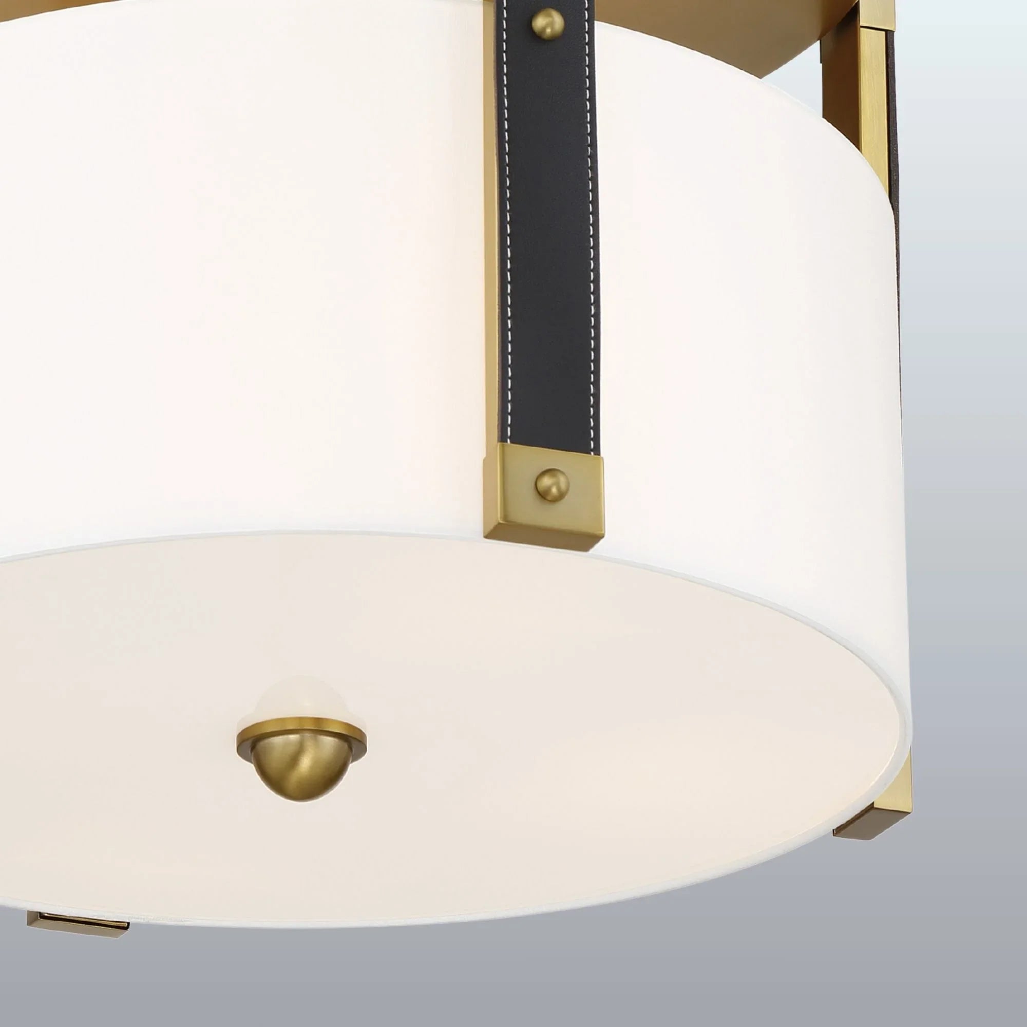 Chelsea 20" 4-Light Semi-Flush Mount, Soft Brass Finish