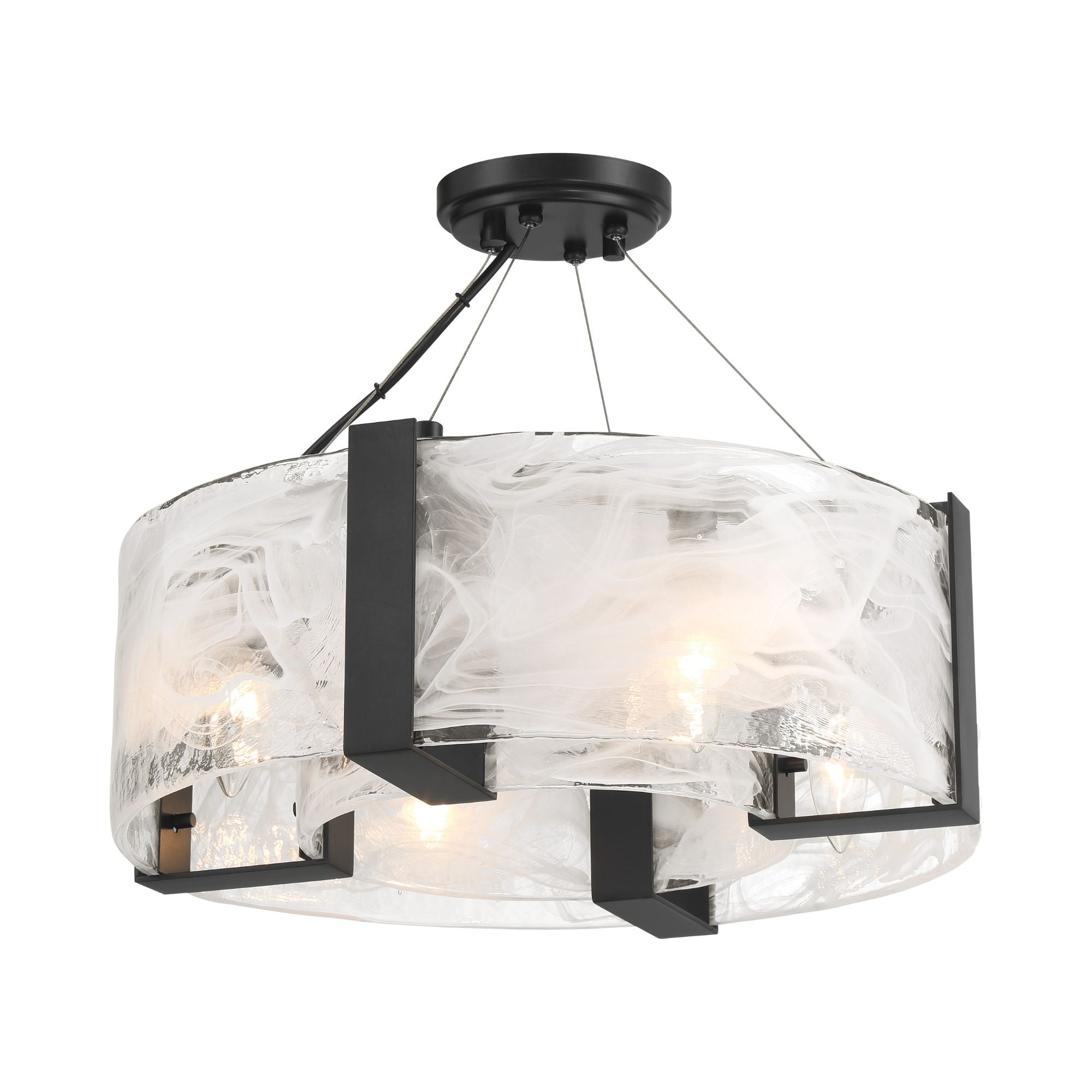 Cloud Break 18" 4-Light Semi-Flush Mount, Coal Finish