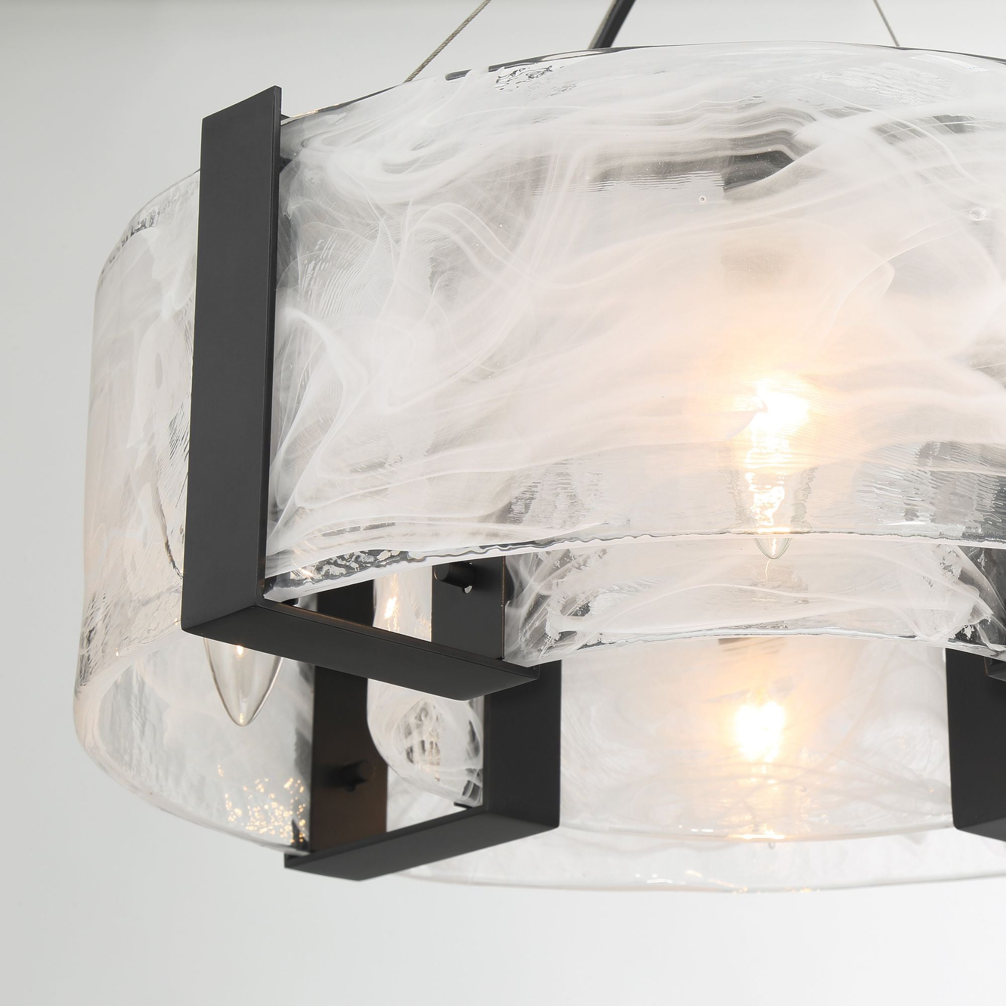 Cloud Break 18" 4-Light Semi-Flush Mount, Coal Finish