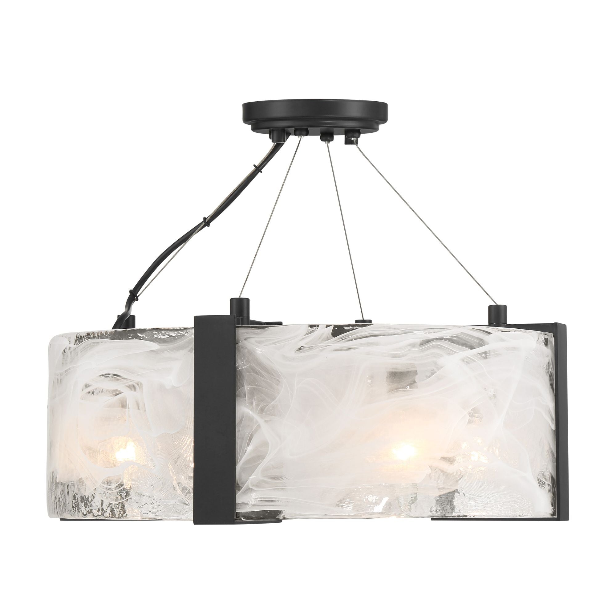 Cloud Break 18" 4-Light Semi-Flush Mount, Coal Finish